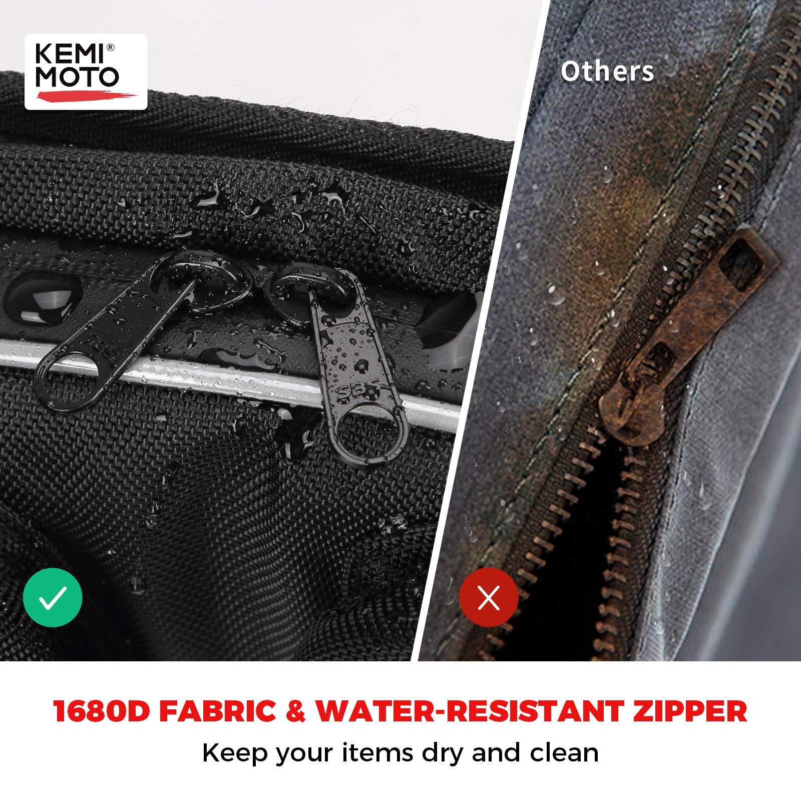 KEMIMOTO UTV Roof Bag, 1680D UTV Overhead Storage Bag with Transparent Film Bag, Large Capacity Prevent Sagging Compatible with 2014-2023 Polaris RZR XP 1000 / S 1000 Turbo 900 S Can Am Commander MAX