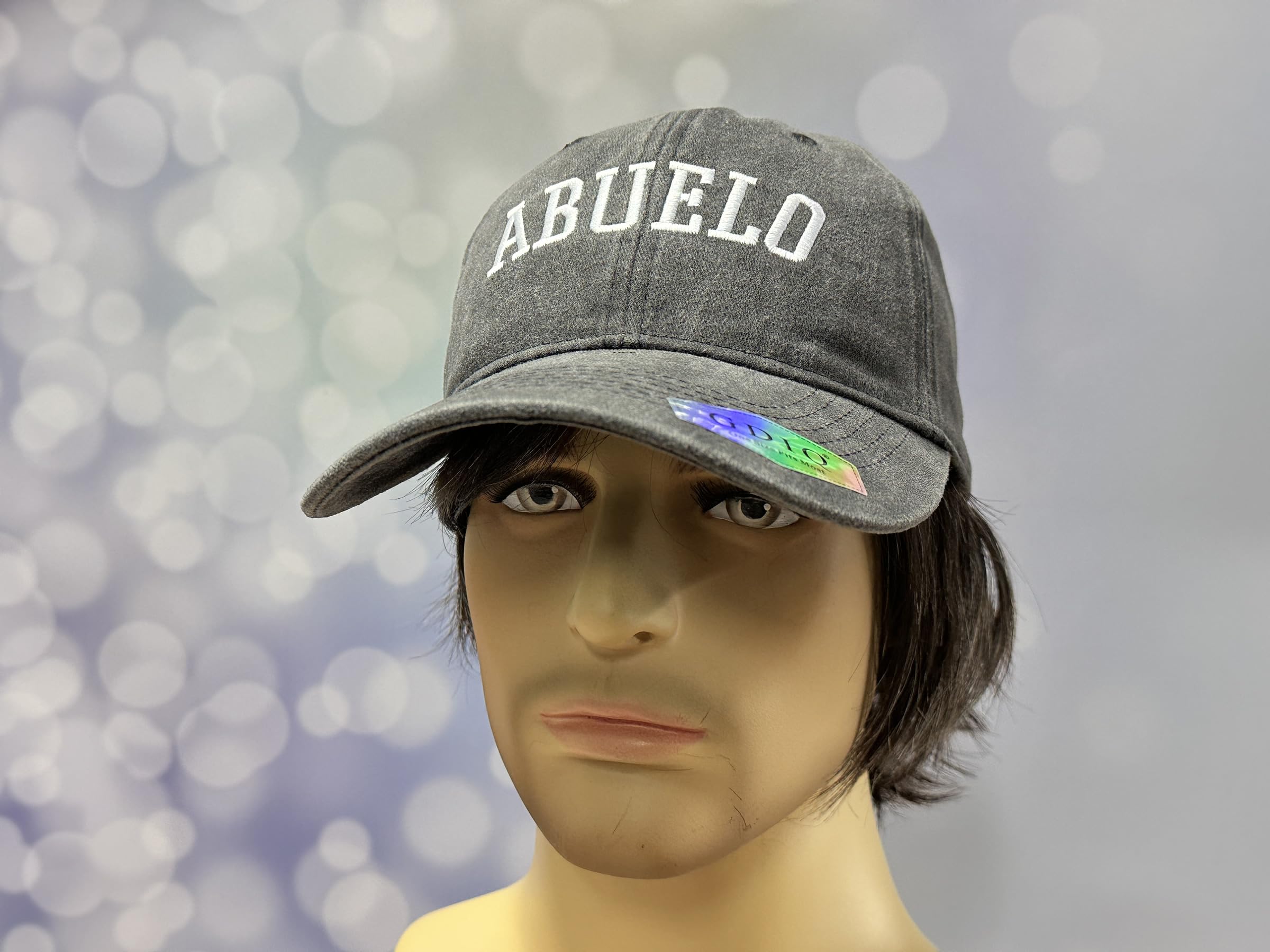 GDIQ Abuelo Hat, Gifts for Grandpa Grandfather, Latino Hispanic Family Present, Adjustable Washed Black Embroidery Baseball Cap for Men