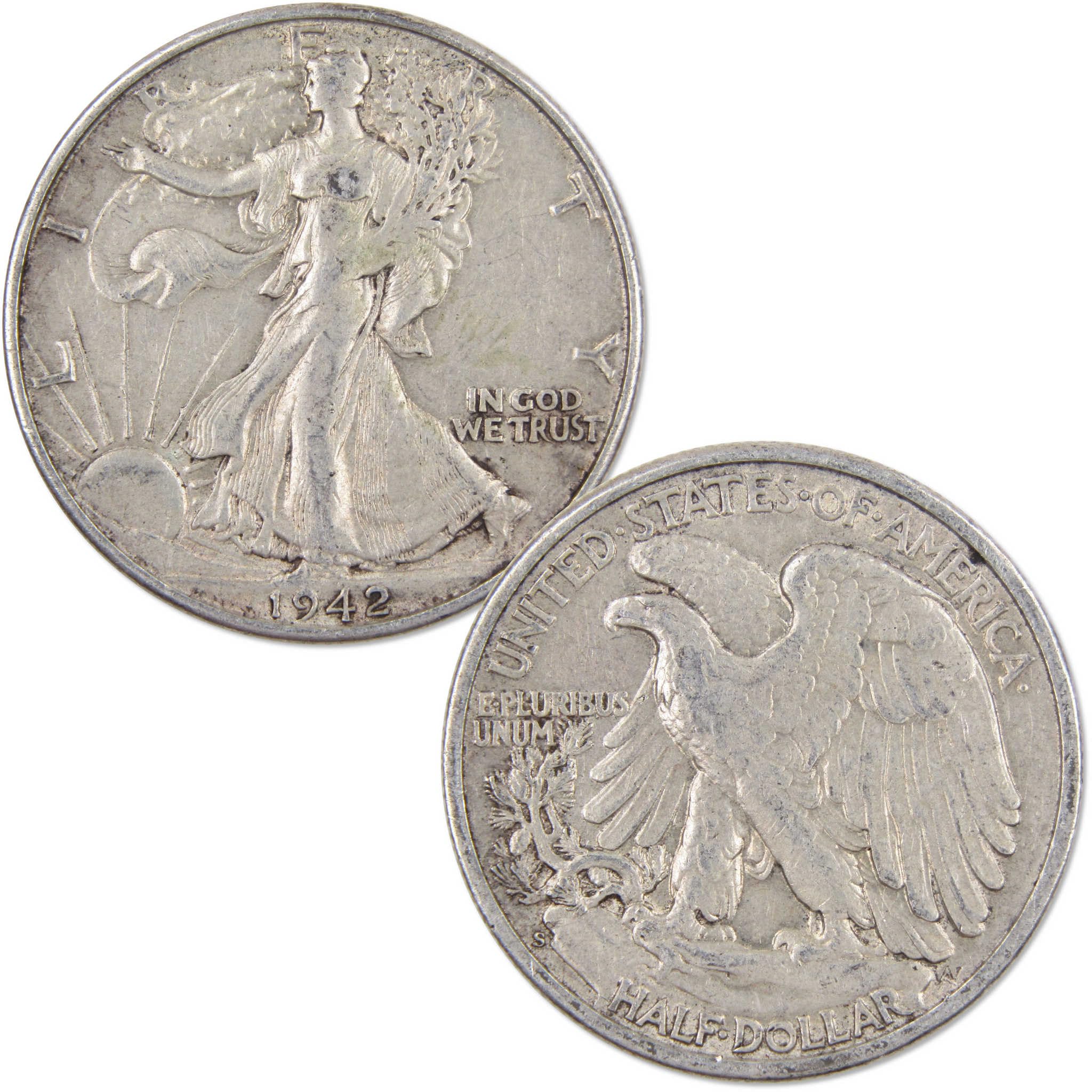1941-1945 Liberty Walking Half Dollar 5 Coin Set AG About Good 90% Silver 50c