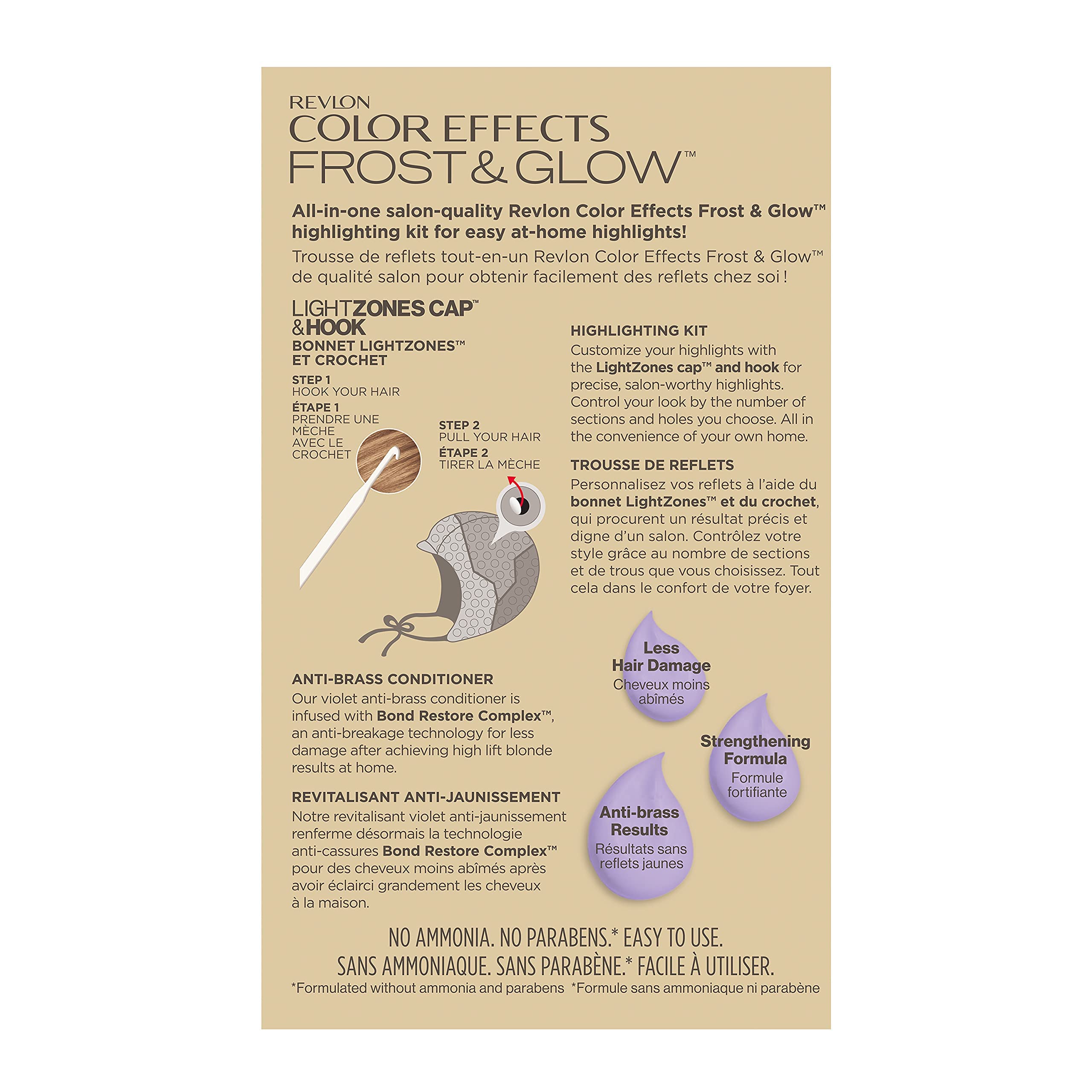 Revlon Color Effects Highlighting Kit, Permanent Hair Dye, For Balayage, Frosting, & Ombre Styling, Ammonia & Paraben Free, 30 Honey, 8 Oz (Pack of 1)