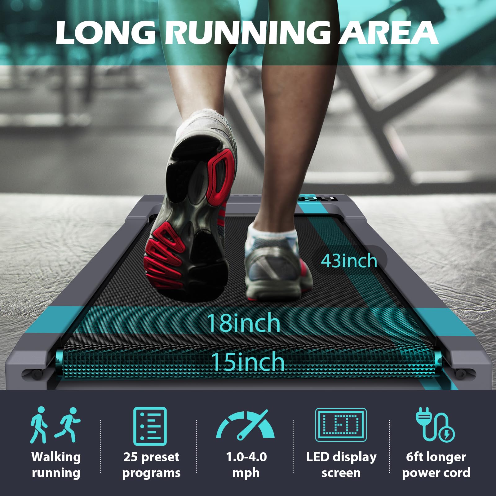 WELLFIT 10% Incline Walking Pad Treadmills for Home, Under Desk Treadmill 265lb Capacity, Voice Controlled Works with KINOMAP Apple Health, Compact for Apartment, Easy to Move Store Upright Place