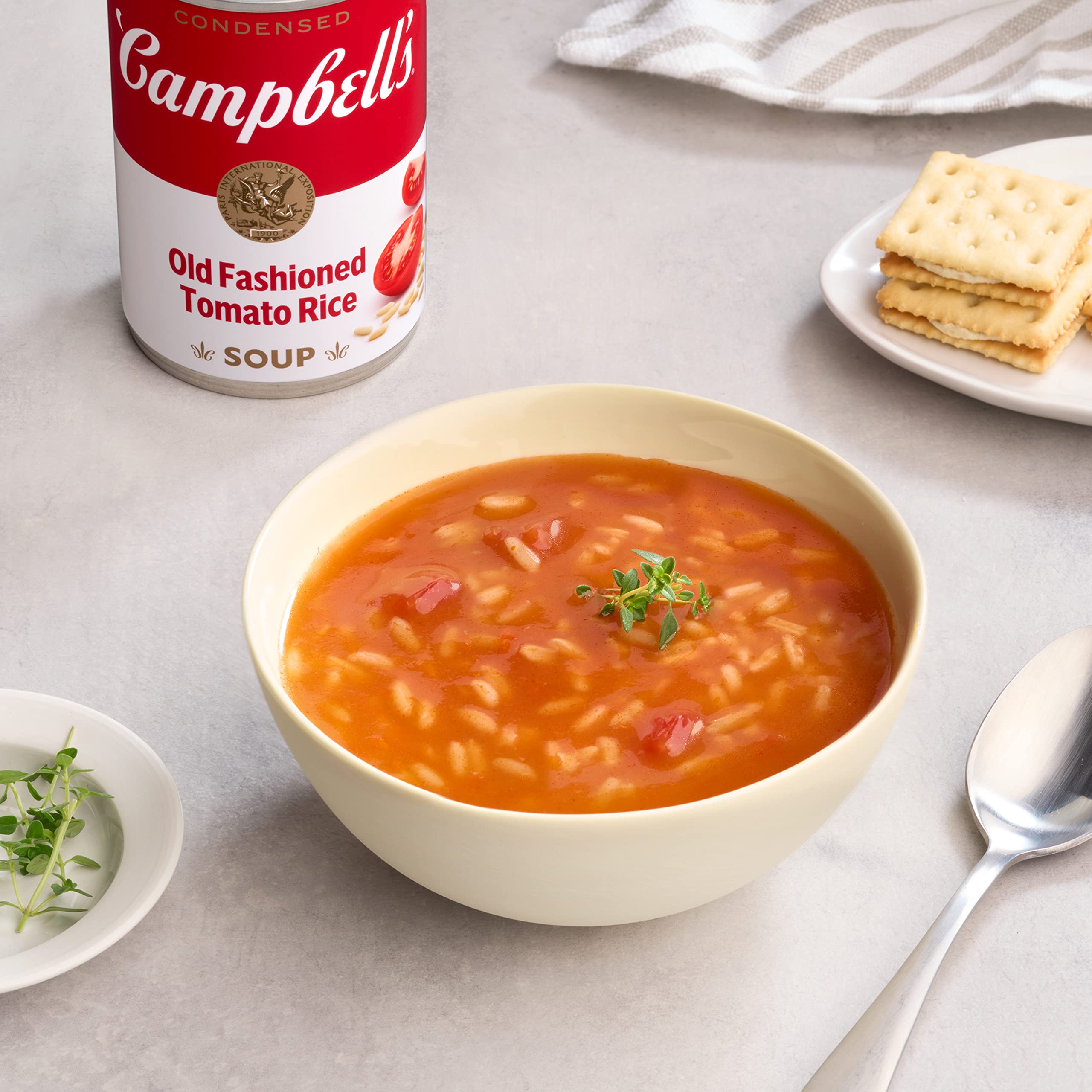 Campbell's Condensed Old Fashioned Tomato Rice Soup, 11 oz Can (12 Pack)