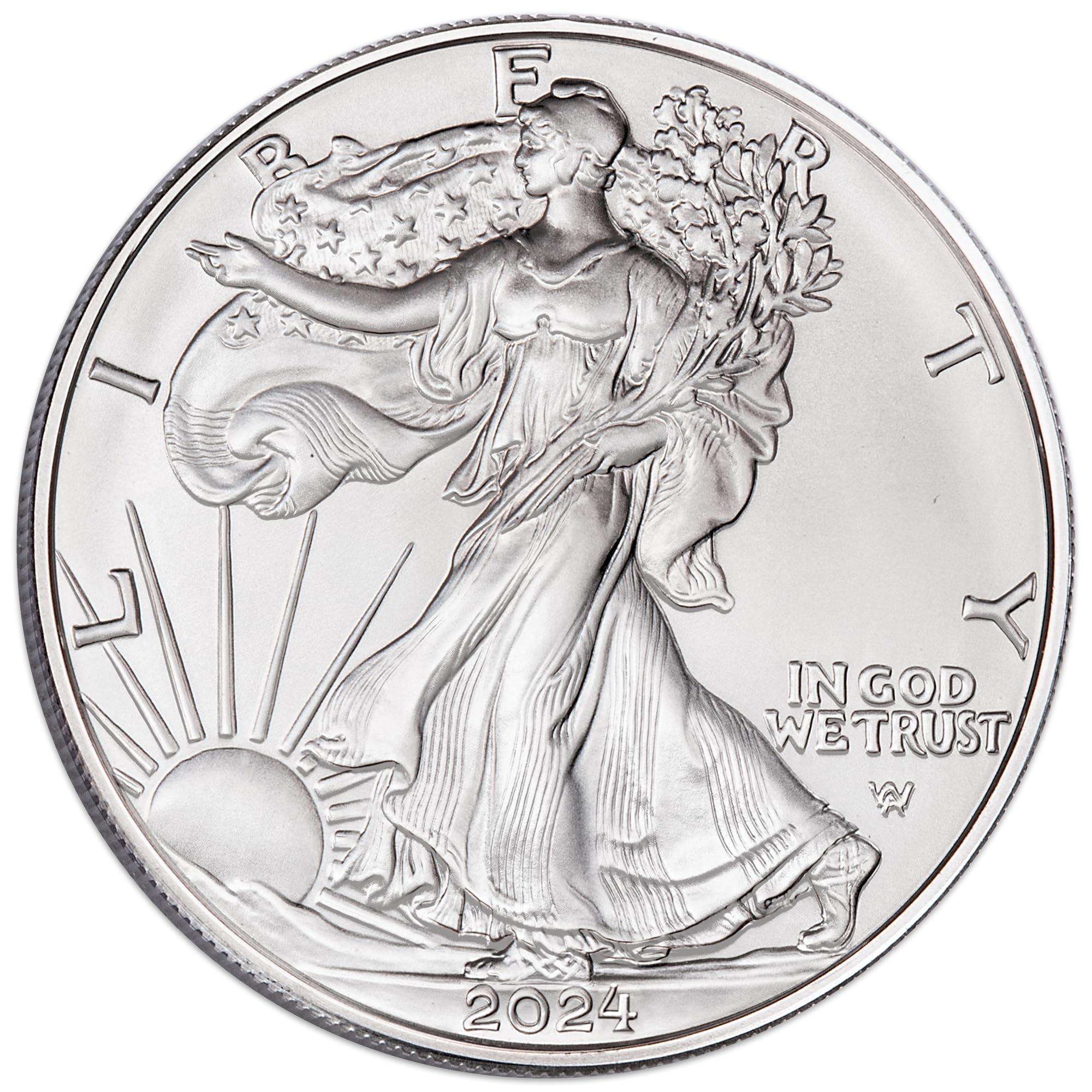 2024 American Silver Eagle Dollar Uncirculated in Baby's First Christmas Showpak