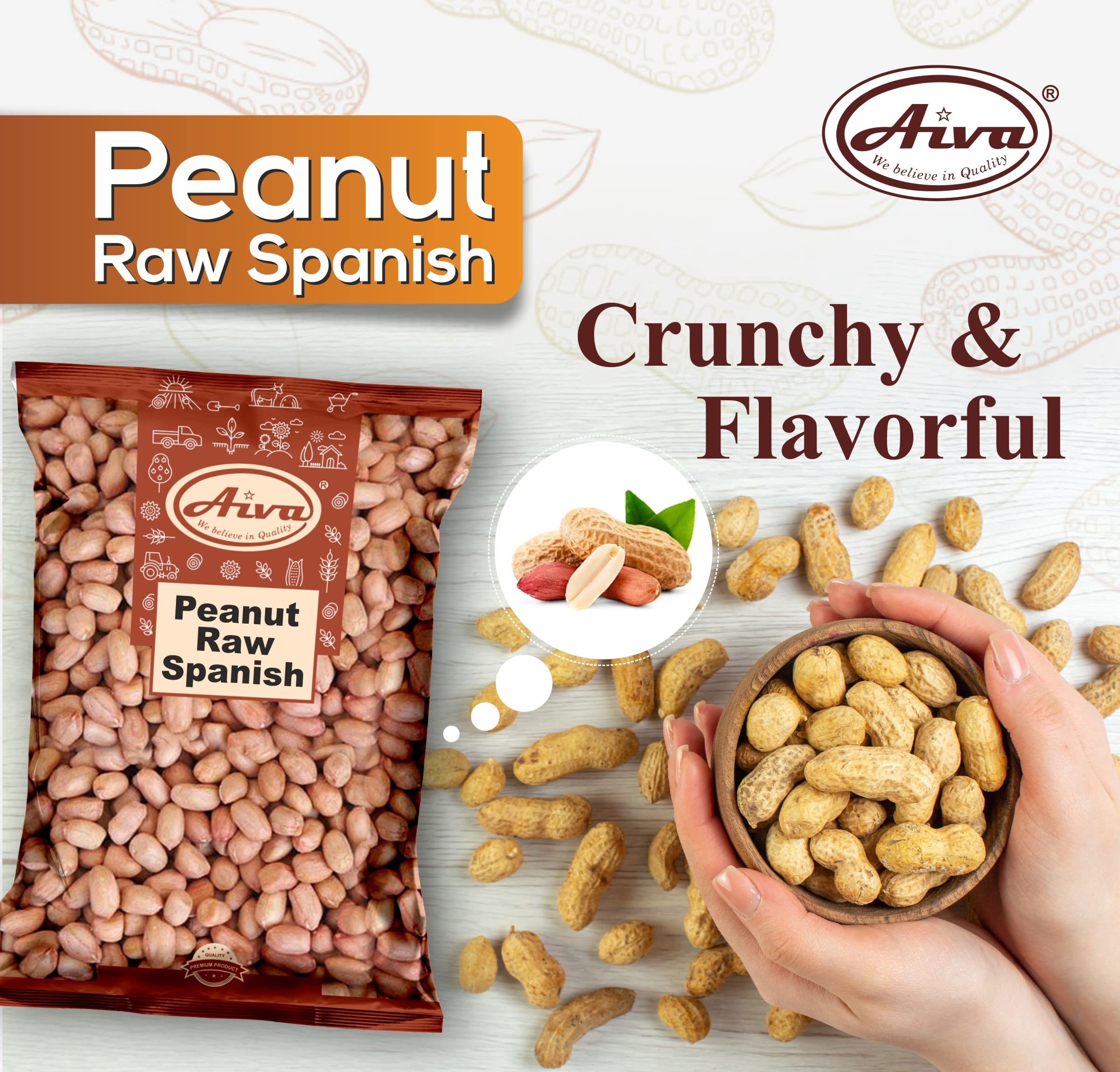 Raw Spanish Peanuts (10 Pound Case) Package May Vary