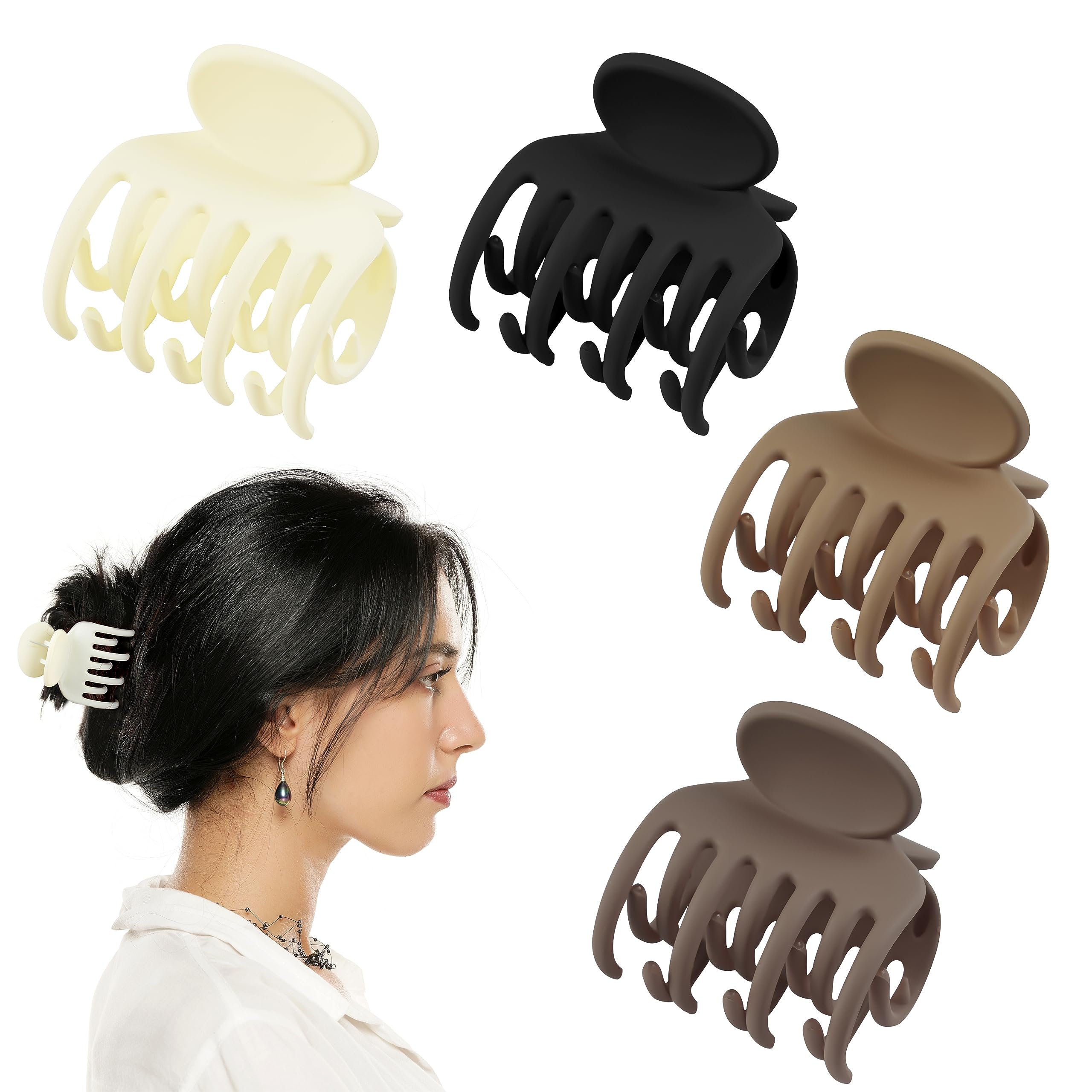 Double Row Teeth Hair Accessories, 20 Pack Matte No-slip Small Claw Clips for Thin Hair