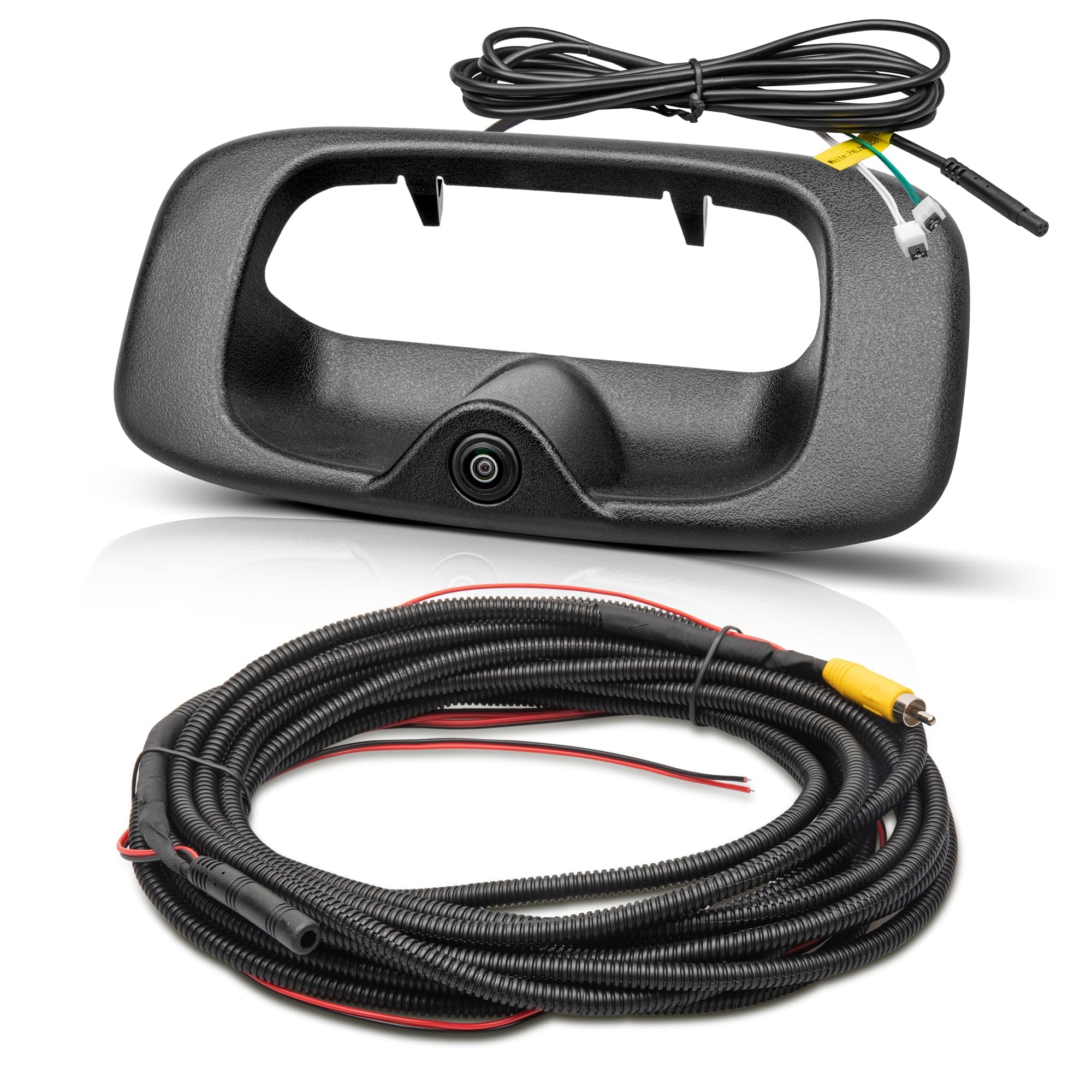 RED WOLF Tailgate Handle Backup Camera Fit for 1999-2006 Chevrolet Chevy Silverado/GMC Sierra 1500 2500 3500HD Pickups Reverse Rear View Backup Camera, Waterproof Guideline w/12V Power Cable RCA Plug