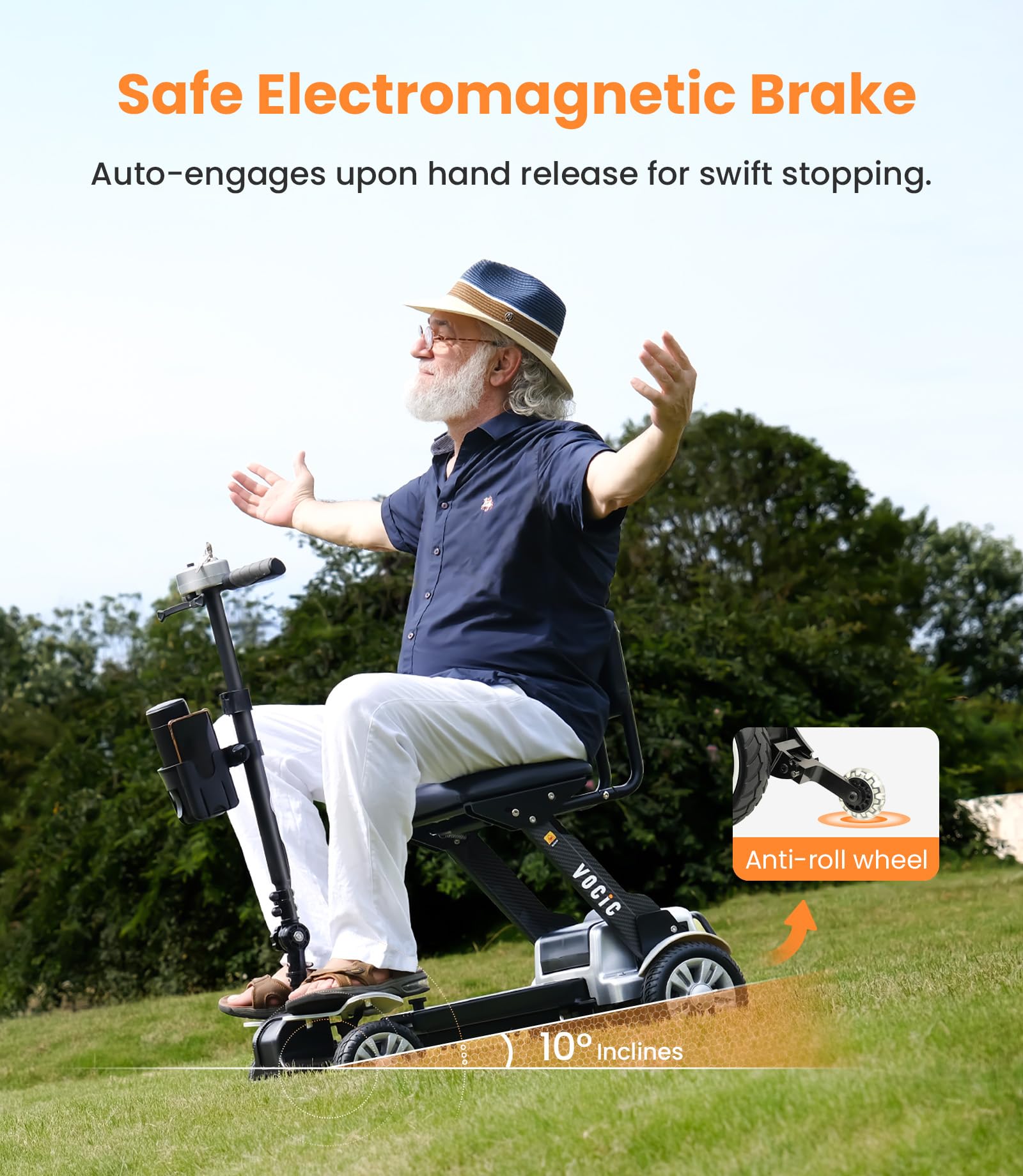 VOCIC Mobility-Scooter-Carbon-Fiber, Mobility Scooters for Seniors Adults, Folding Powered Mobility Scooter, TSA Approved Electric Mobility Scooter with Seat, Foldable Electric Wheelchair, 4 Wheel