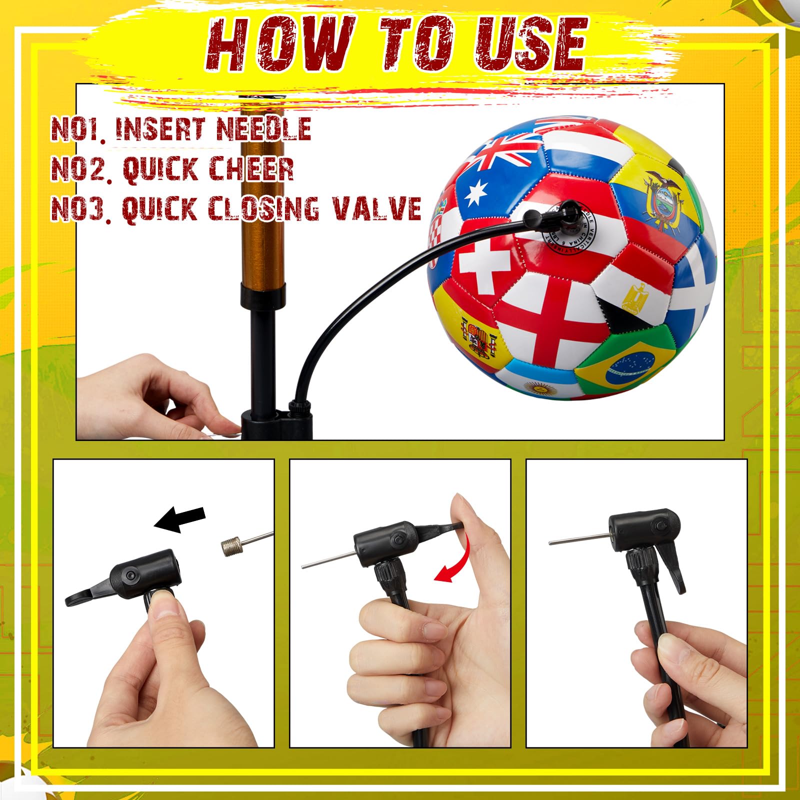 Leitee 2 Pack Size 4 World Flag Soccer Ball 2026 Country Flag Training Soccer Ball with Pump Needles and Storage Bag for Adult Team Practice Club Events Sports Party Gifts