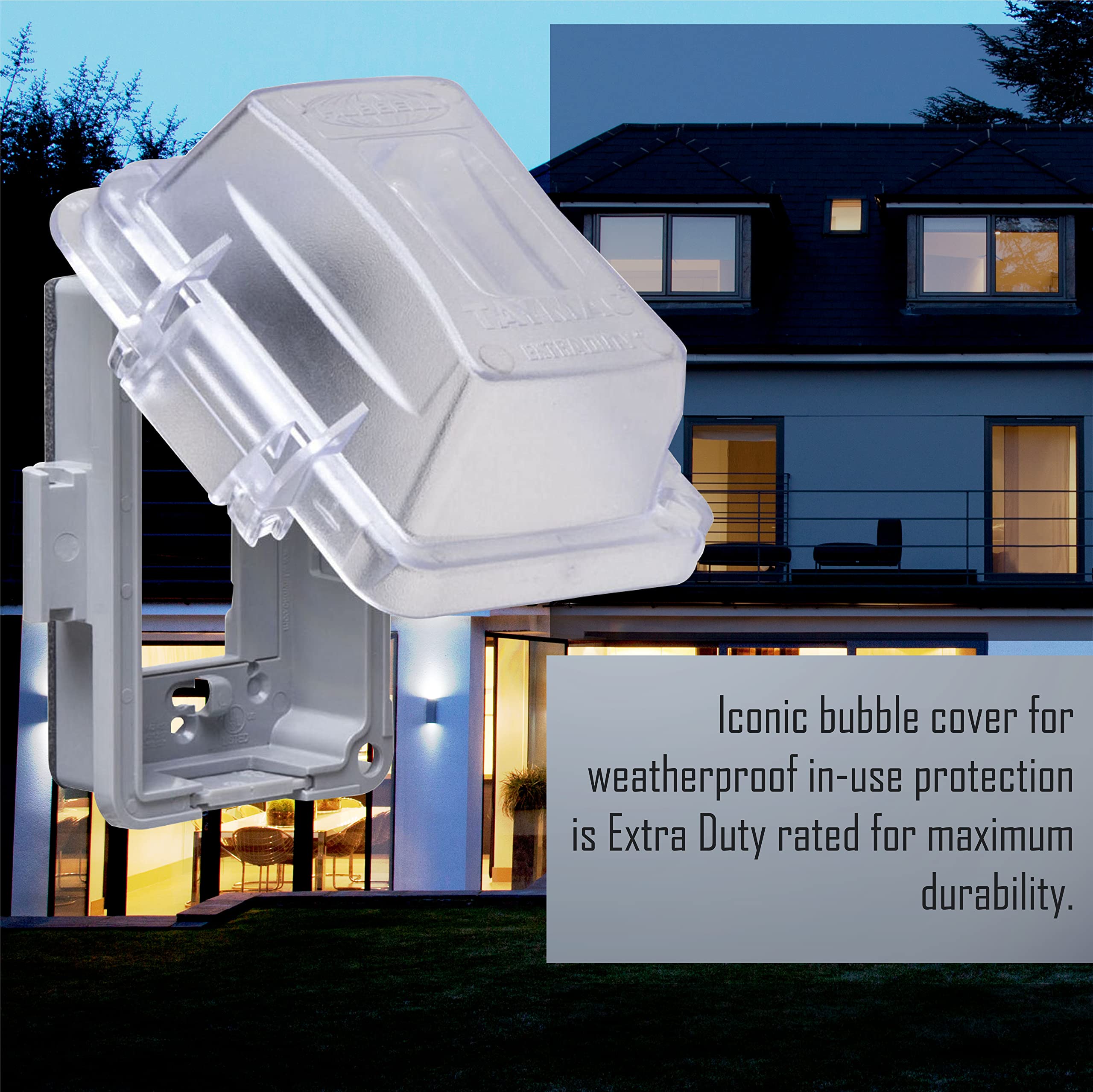 TayMac MM420C 1-Gang Nonmetallic Extra Duty Weatherproof In-Use Horizontal/Vertical 16-in-1 Standard Cover, 2.75 in, Clear