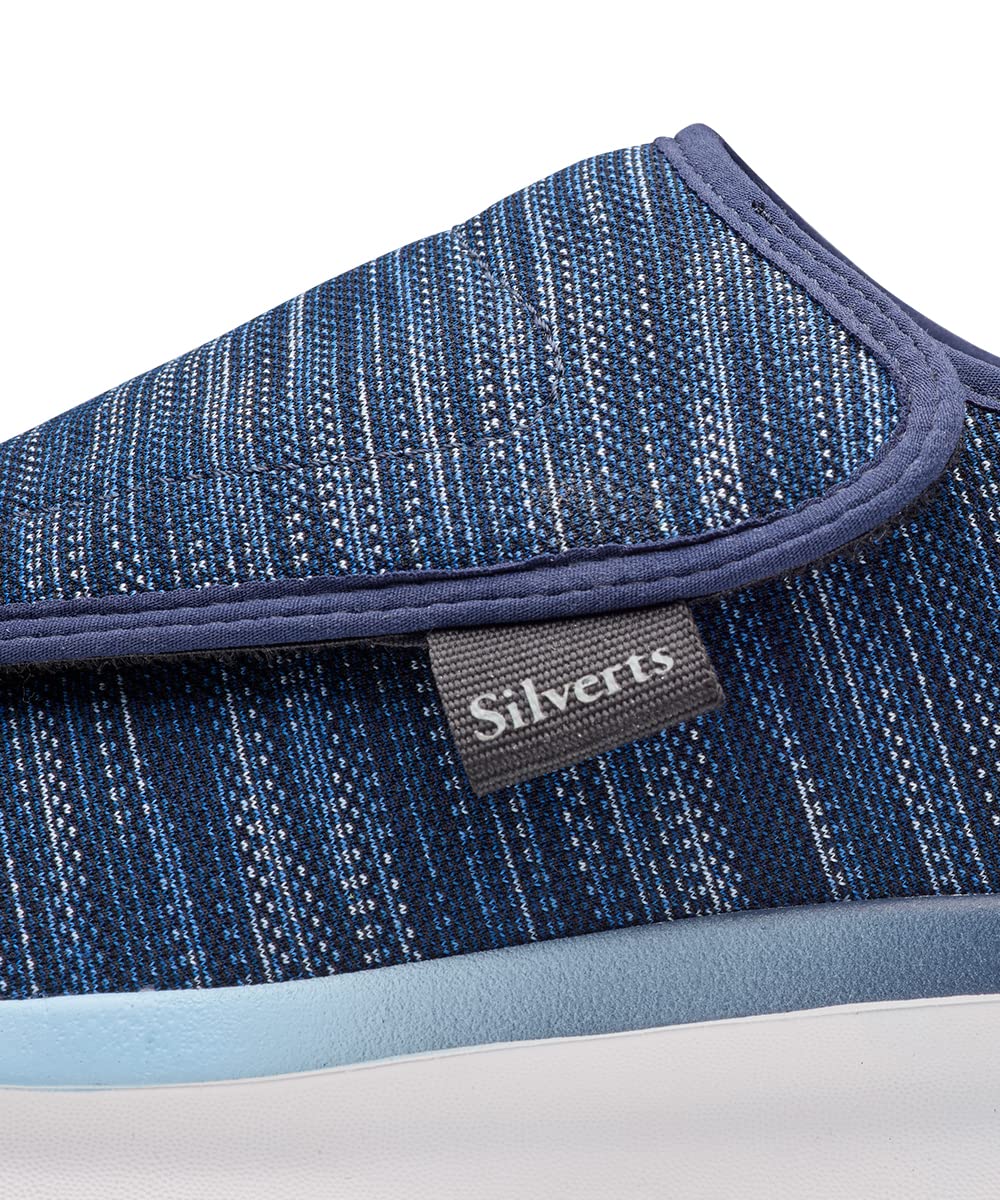 Women’s Extra Wide Comfort Shoes with Easy Closures for Adjustable Fit - Multi Blue 8.5