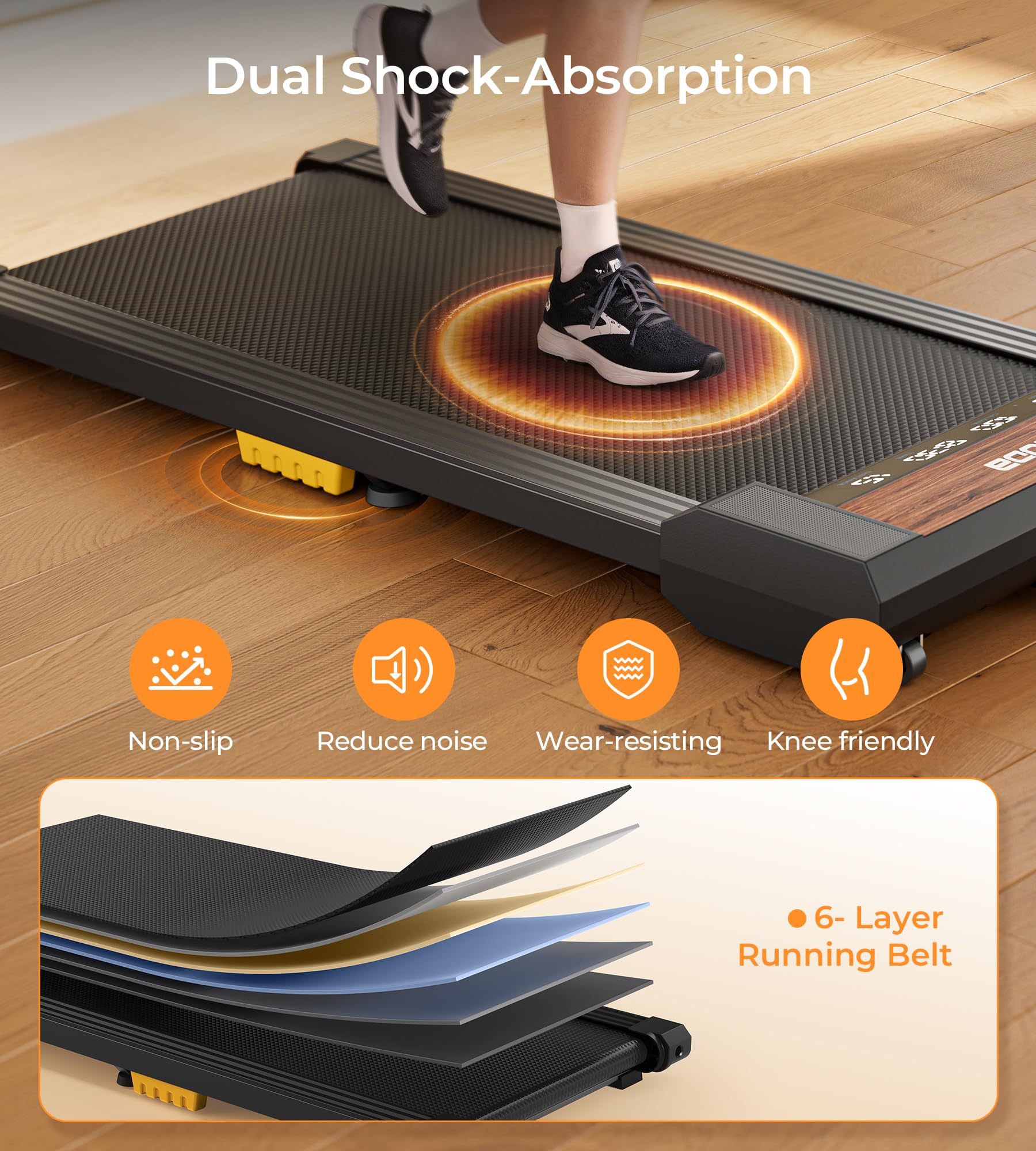 YOSUDA Walking Pad, Under Desk Treadmill, Treadmills for Home, 265LBS Capacity, 3 in 1 Portable Walking Pad