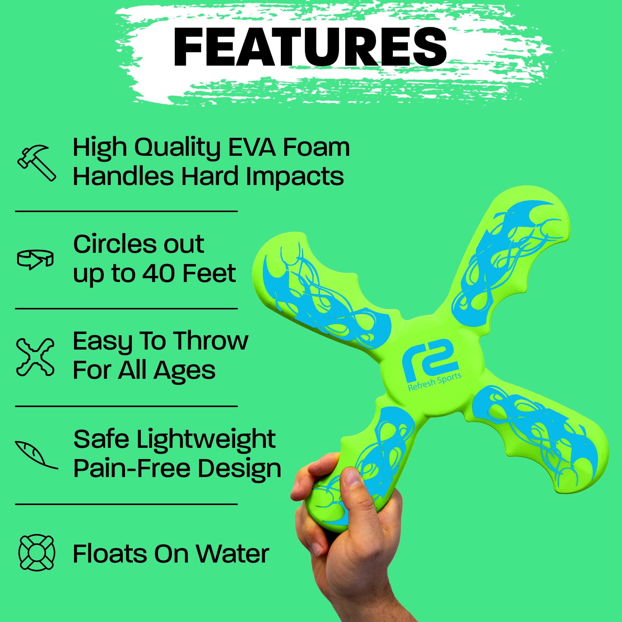 Boomerangs for Kids: Best Soft Flying Toy - Ideal Gifts For Boys & Girls All Ages - Outdoor Flying Disc & Beach Frisbbee for Kids - Fun Stocking Stuffers For Kids - Boys Toys Age 8-10 Year Old & Up