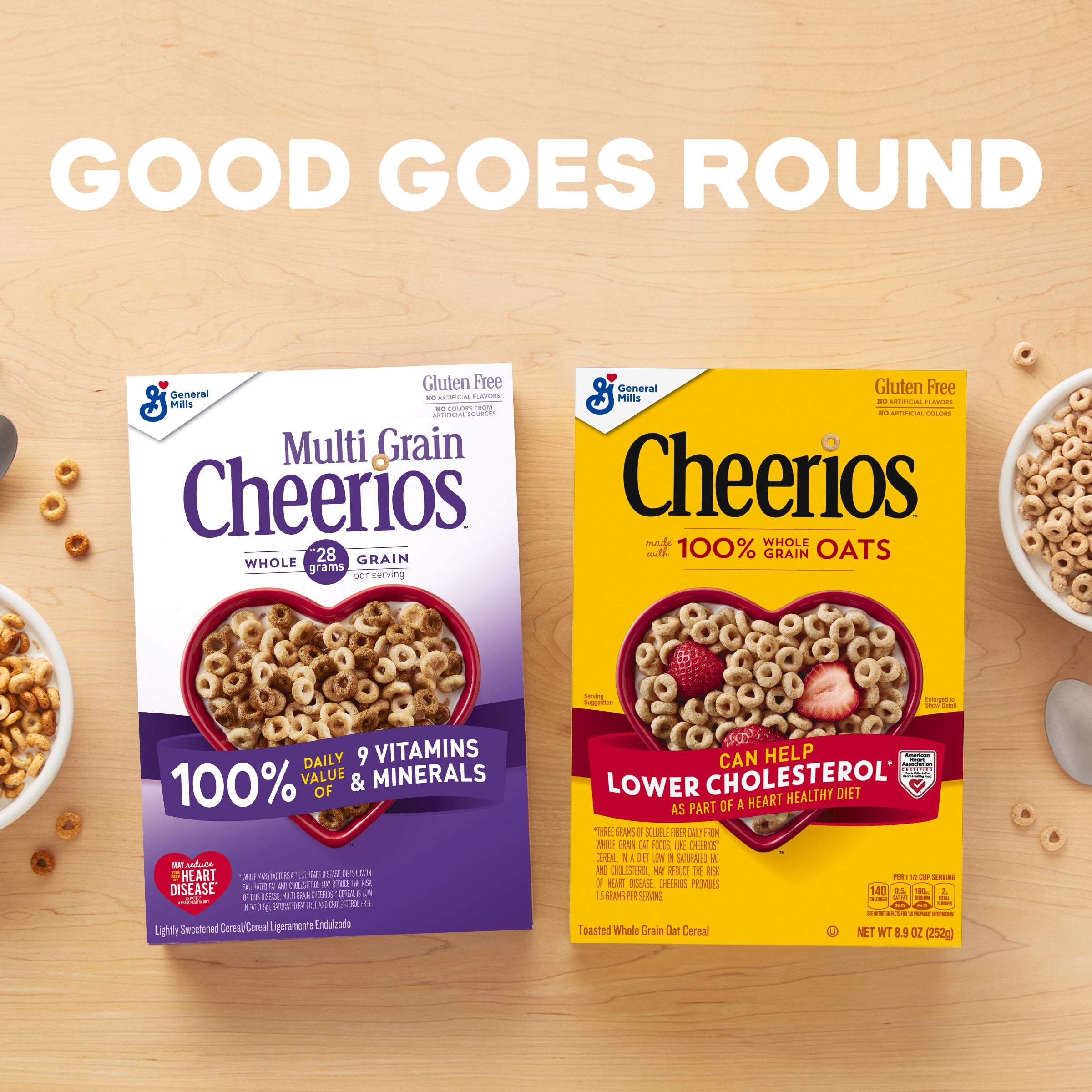 Multigrain Cheerios Cereal Single Serve Bowl, Heart Healthy Breakfast Cereal, Gluten Free Cereal with Whole Grain Oats, 1 Oz, 96 Count