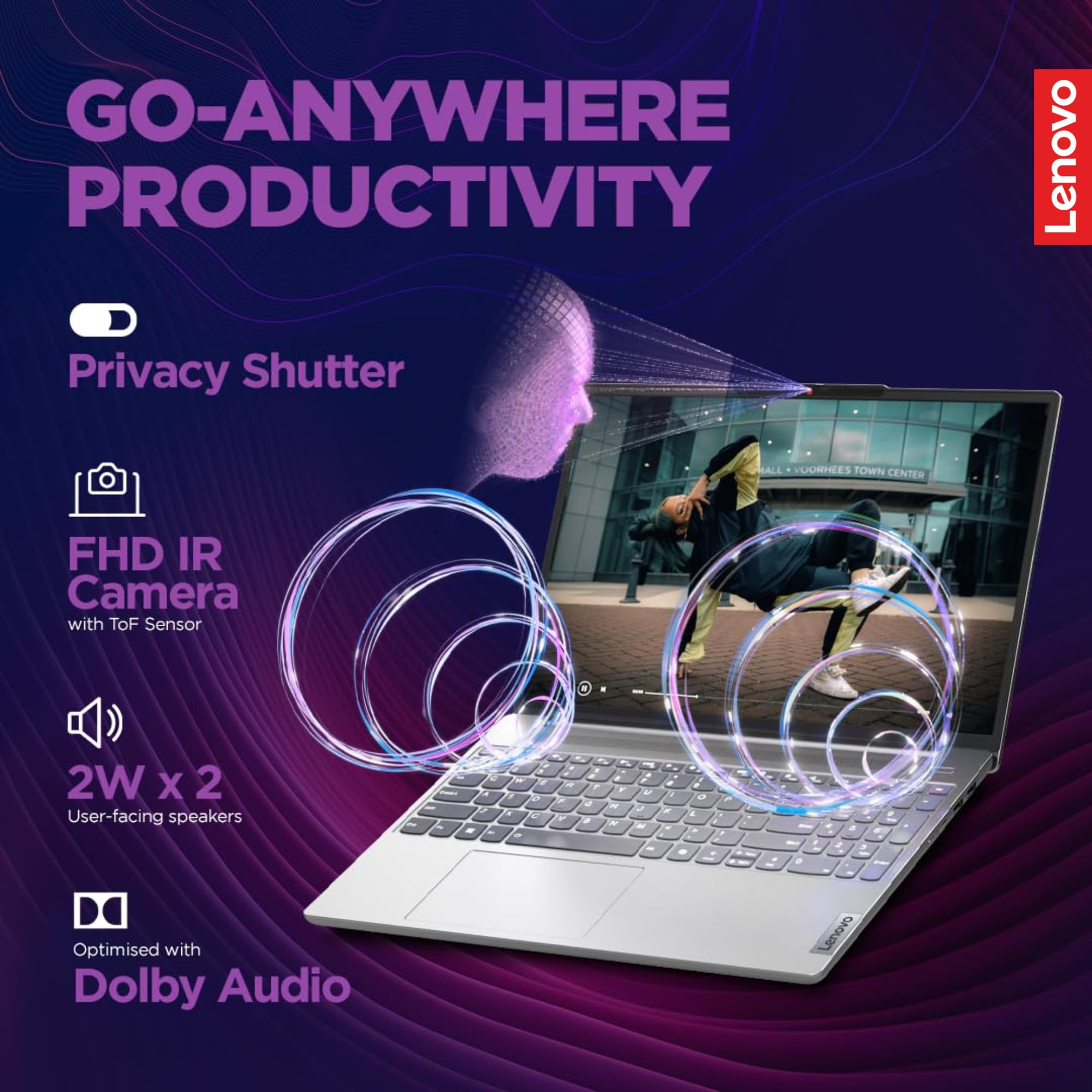 Lenovo Touchscreen Laptop with Lifetime Office 365 for The Web - IdeaPad 3i - Intel Core i3 Processor - 15.6“ Full HD - 8GB RAM - 256GB SSD - Bluetooth - Webcam - Windows 11 no Mouse