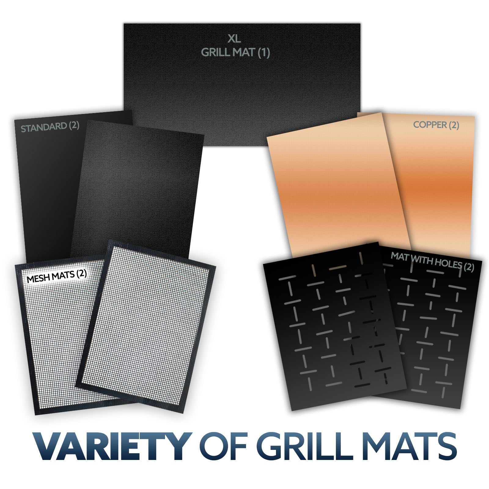 Kona Best BBQ Grill Mat - Heavy Duty 600 Degree Non-Stick Grill Mats for Outdoor Grilling | Premier BBQ Grill Accessories Nonstick Grill Matt (Set of 2) Engineered in The USA | 7-Year Warranty