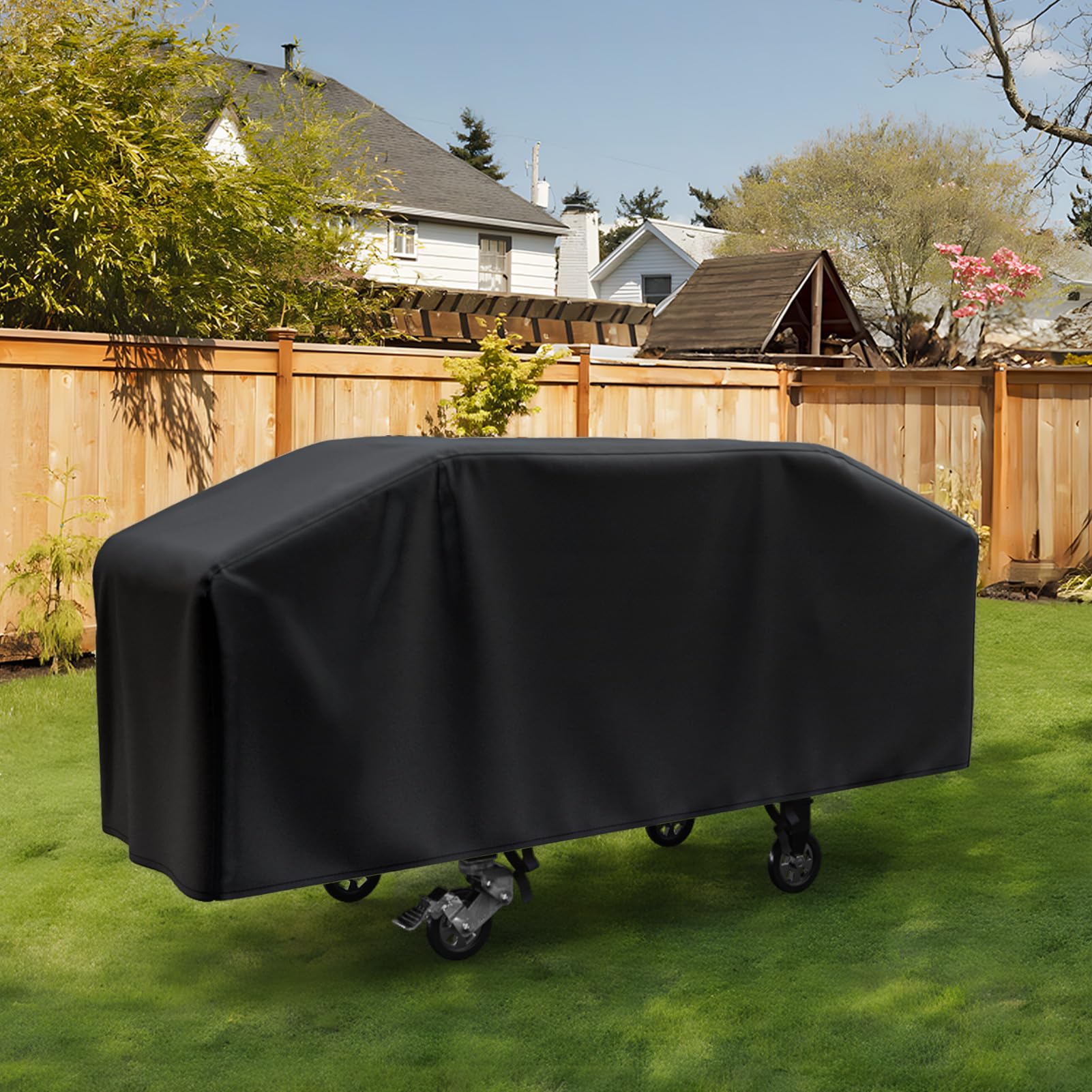 Griddle Cover for Blackstone 36 Inch Griddle and More 4-Burner Flap Top Grills - Waterproof, Lightweight - Click-Close Straps - Black