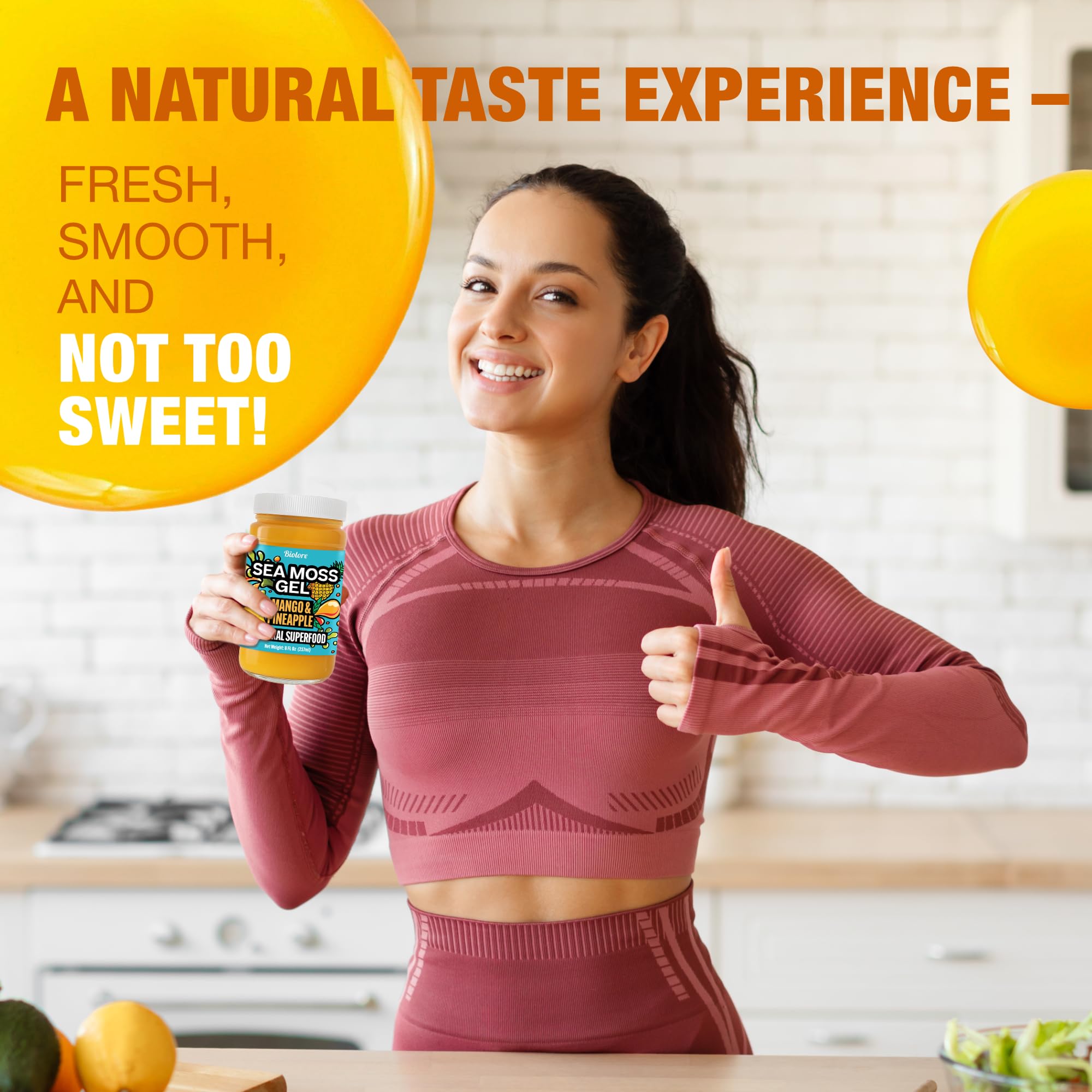 Biolore Sea Moss Gel – Mango Pineapple, Made in USA, No Added Sugar, Rich in Vitamins & Minerals, Vegan Superfood, Seamoss Jam & Spread Gift (8 oz)