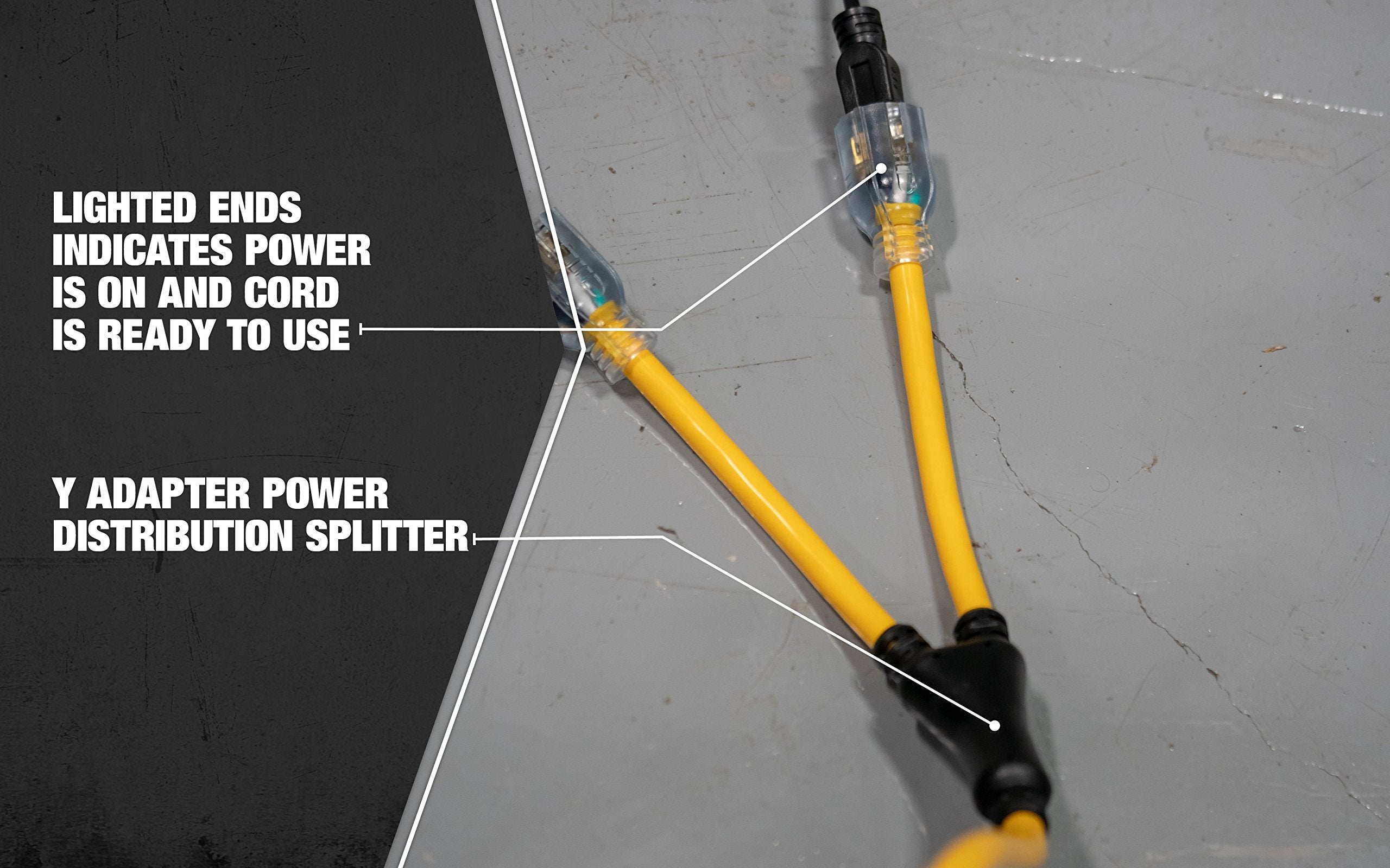 Coleman Cable 01924 Generator Power Cord Adapter; 12/4; 3-Foot