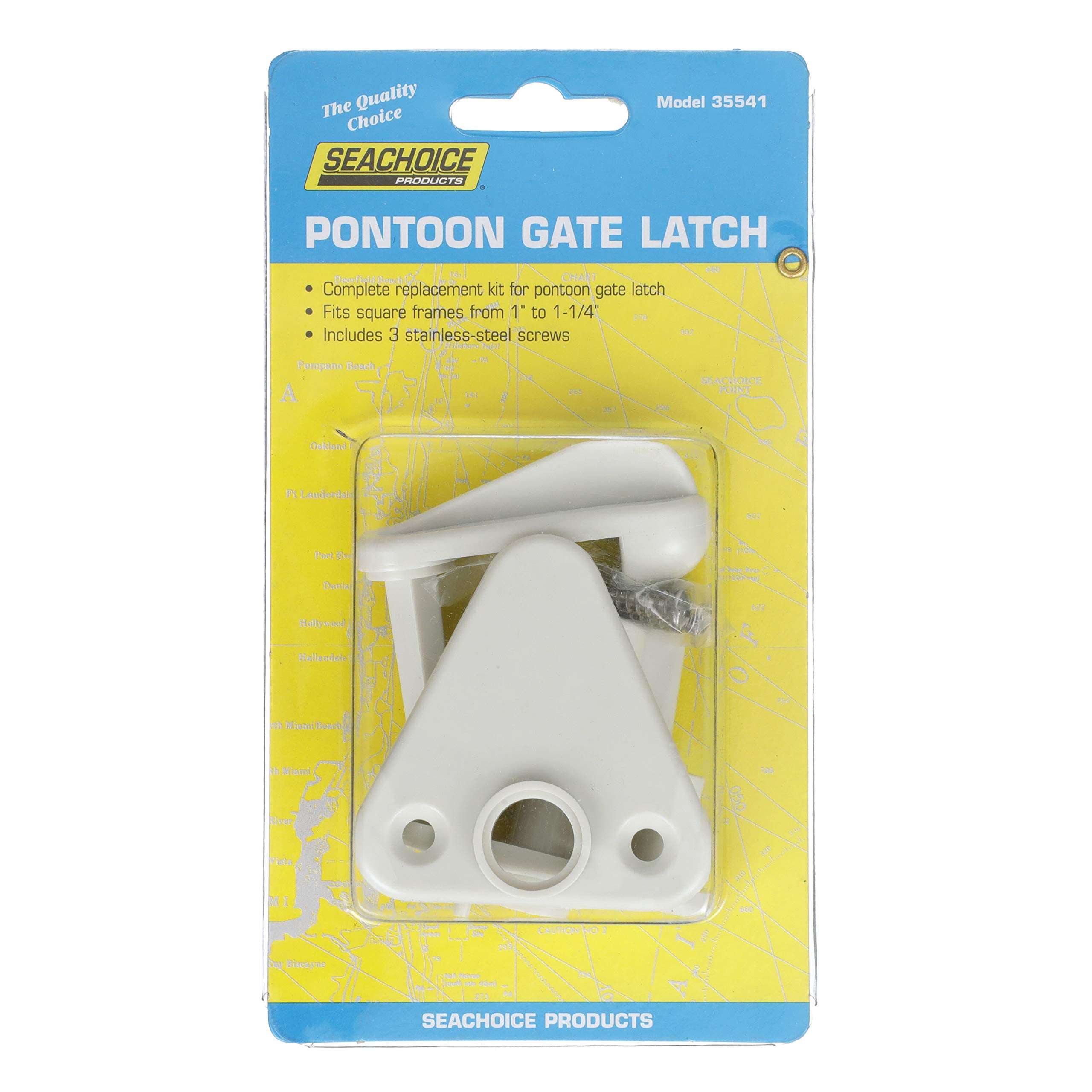 Seachoice Pontoon Gate Latch Replacement Kit, Fits 1-1.25 In. Square Frames, Includes Hardware