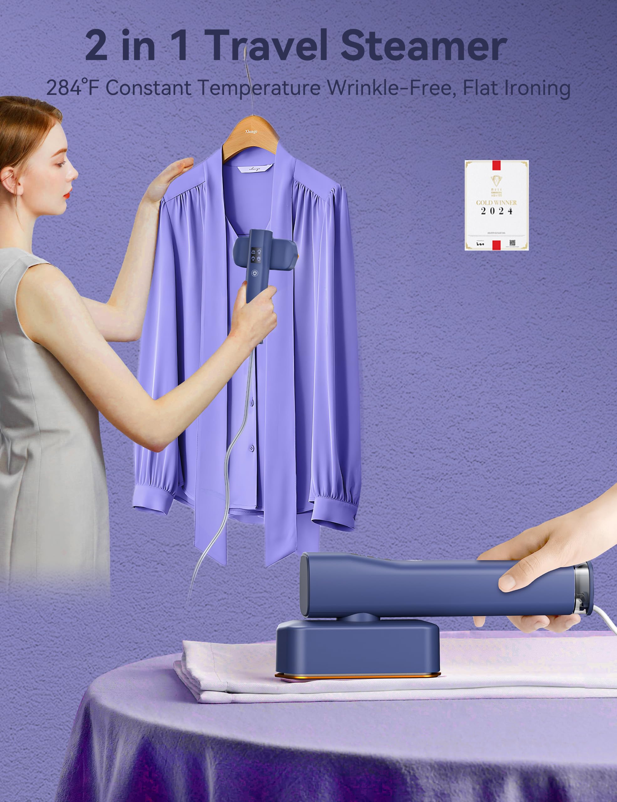 Steamer for Clothes,Sundu Portable Travel Steamer&Iron 2 In 1,15s Fast Heat-up,100ml Water Tank,Steamer Ironing Gloves,20 Minutes of Continuous Ironing Garment Steamer for Travel and Home