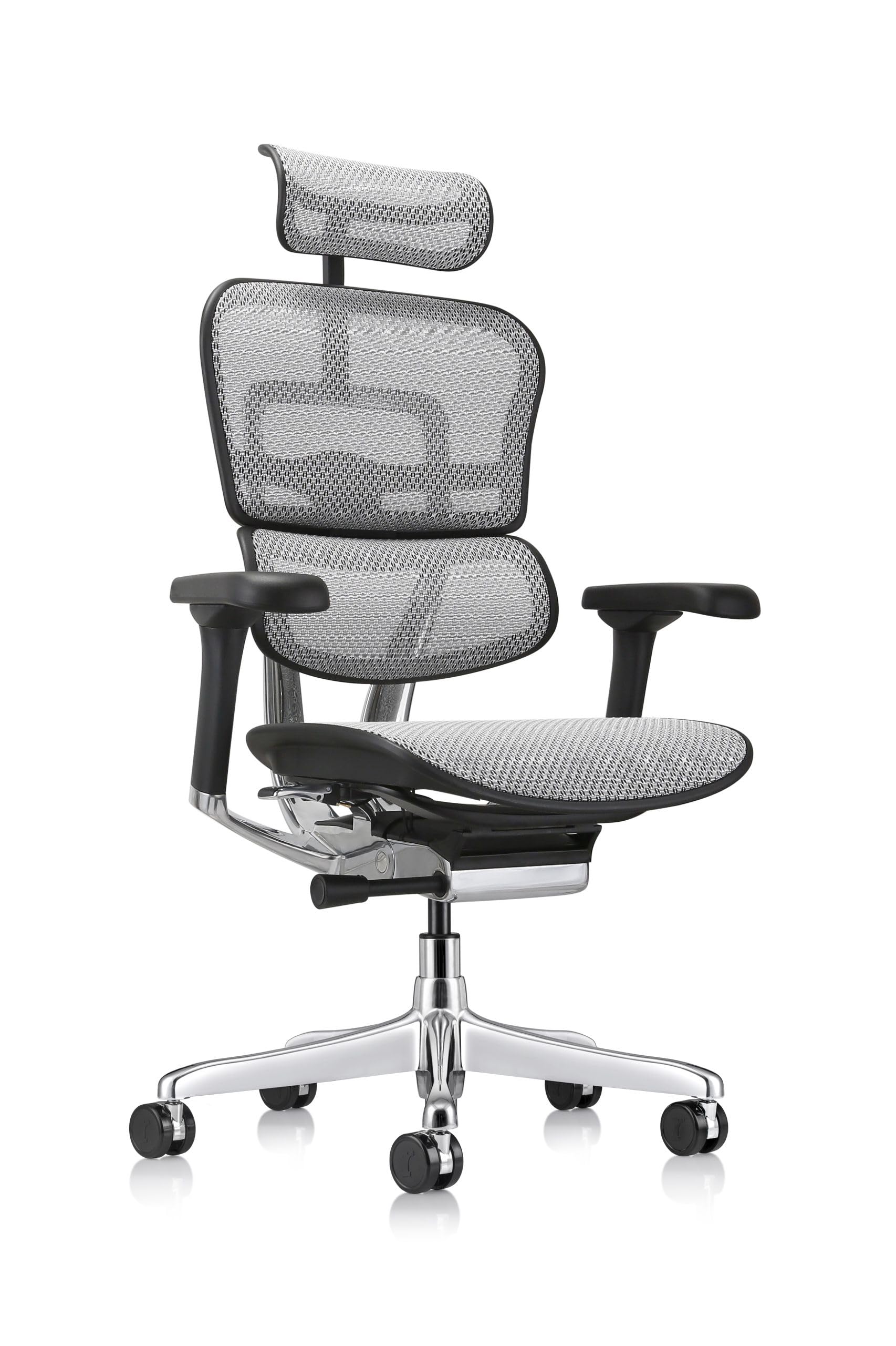 Ergohuman Eurotech GEN2 High Back, Mesh Executive Office Chair with Adjustable Lumbar Support – Ergonomic Tilt Control, Seat Slider, Armrests and Headrest Adjustment, Grey