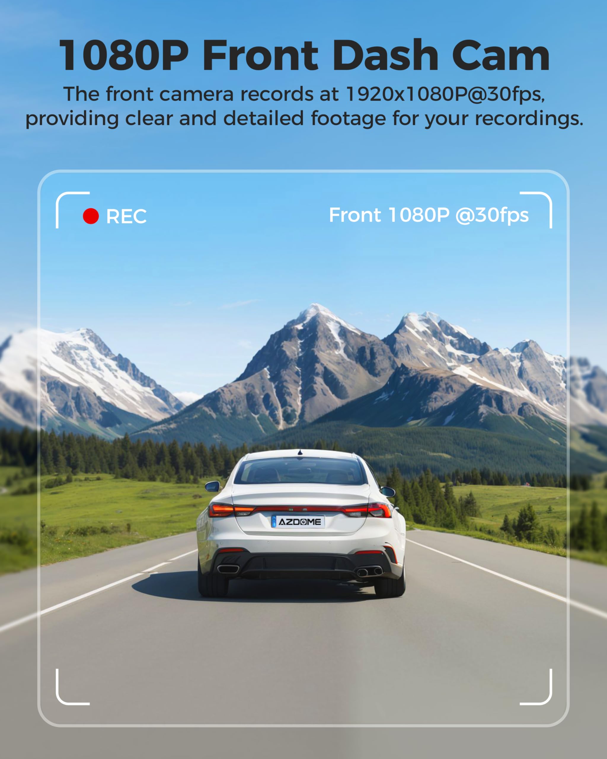 AZDOME WiFi 1080P FHD Dash Camera for Cars, 150° Wide Angle Dash Cam Front, 24H Parking Mode Car Camera with APP G-Sensor Loop Recording Night Vision, Support 128GB Max, Easy to Install, Black