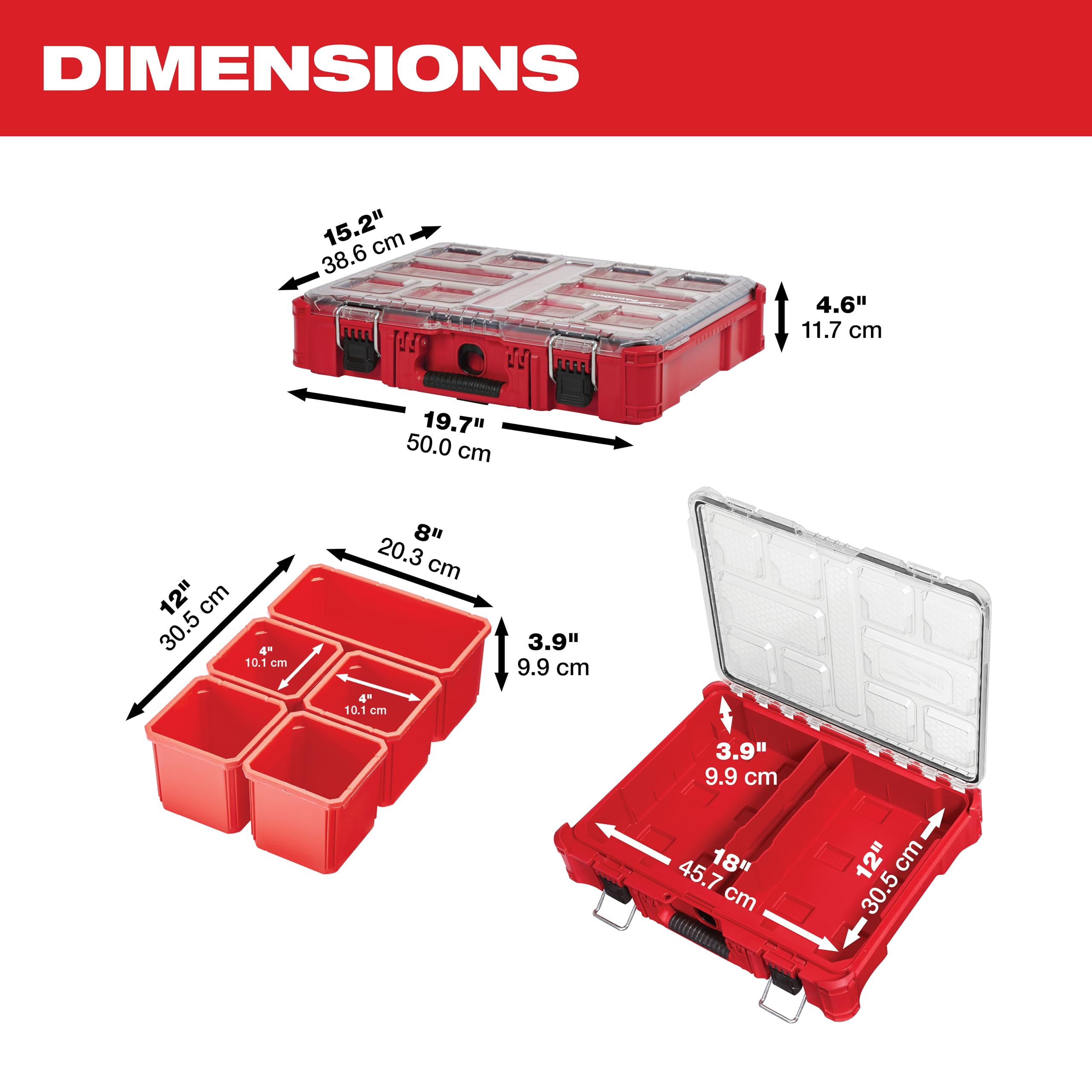 Milwaukee 48-22-8430 Packout, 10 Compartment, Small Parts Organizer