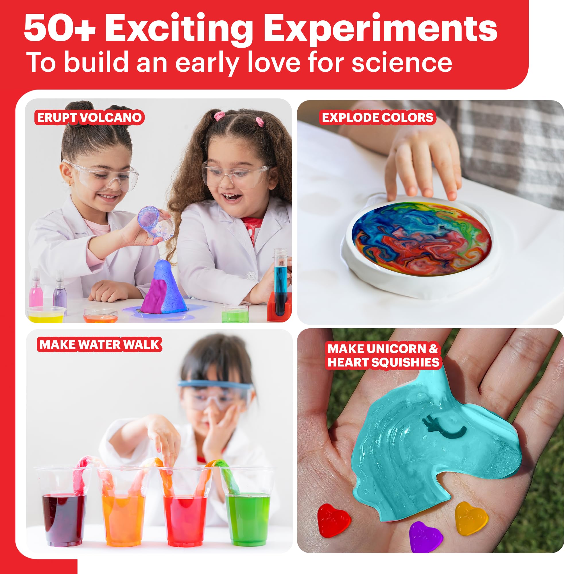 Doctor Jupiter Girls’ First Science Kit for Kids Ages 4-5-6-7-8-9-10-11-12 | Birthday Gift Ideas for 4+ Year Old Girls | STEM Learning & Educational Toys | 50+ Experiments Starter Science Series