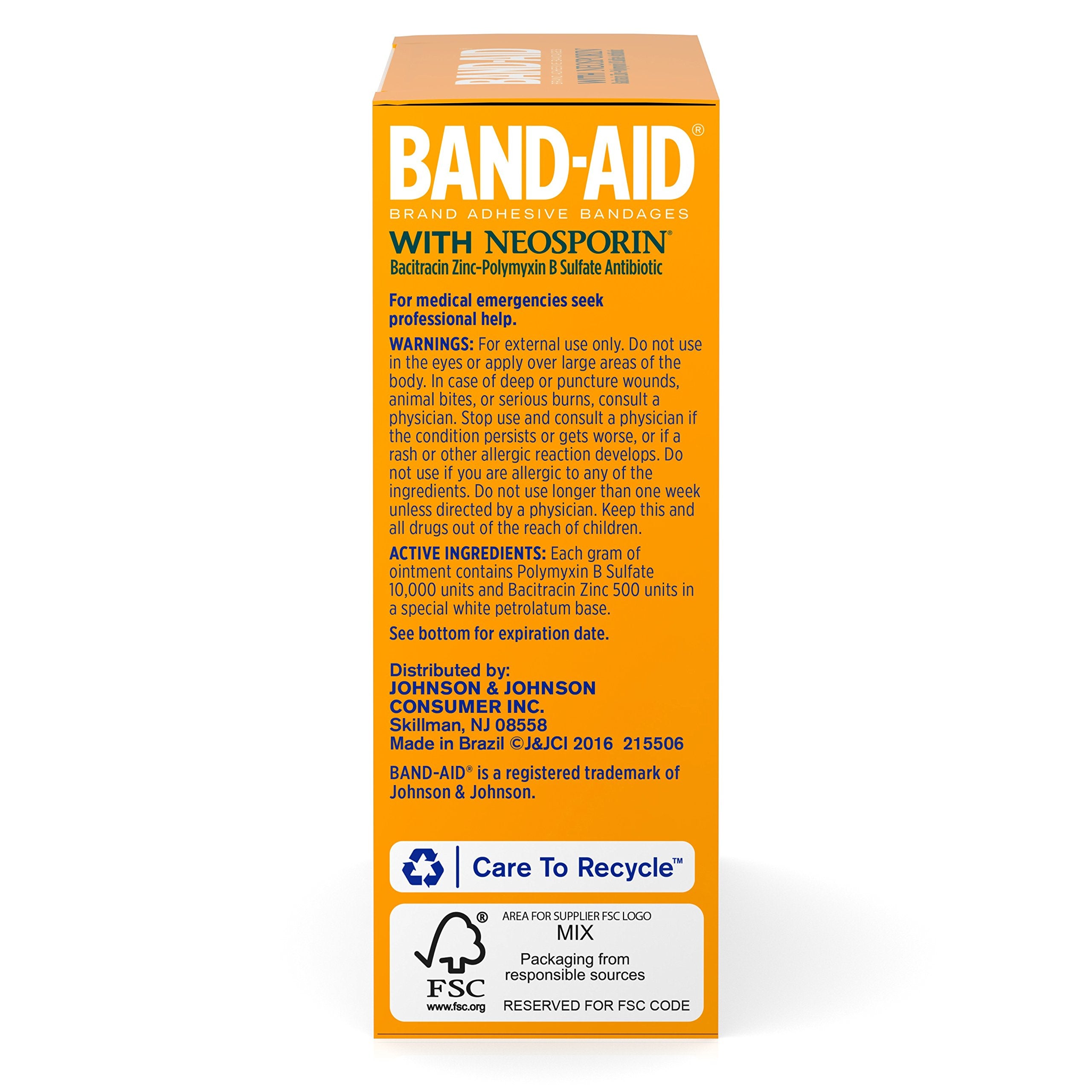 Band-Aid - 5570 Brand Bandages with Neosporin Antibiotic Ointment, Assorted Sizes, 20 ct