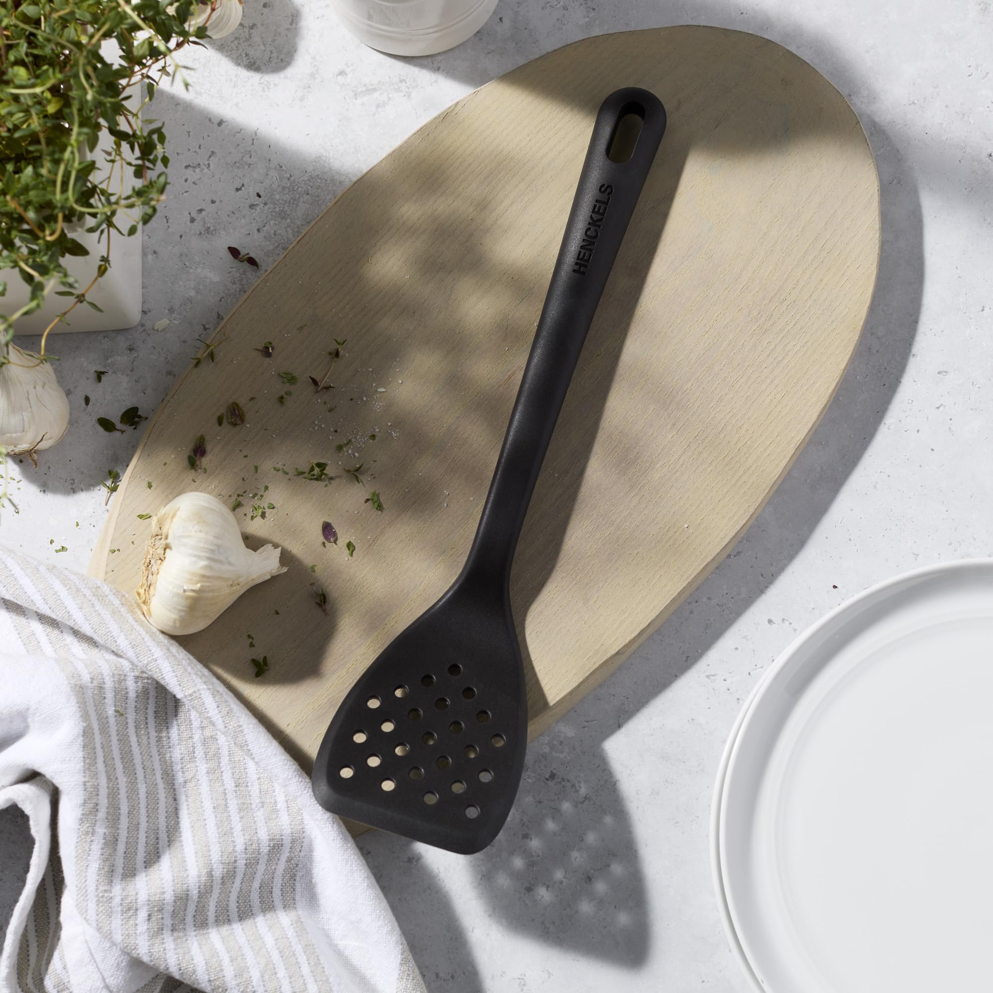 HENCKELS Paradigm 5-pc Cookware Set, Nonstick Frying Pan and Silicone Utensil Set, 3-Ply Stainless Steel Skillets for Induction Cooktop, Gas & Electric Stovetops – Dishwasher Safe & Oven Safe