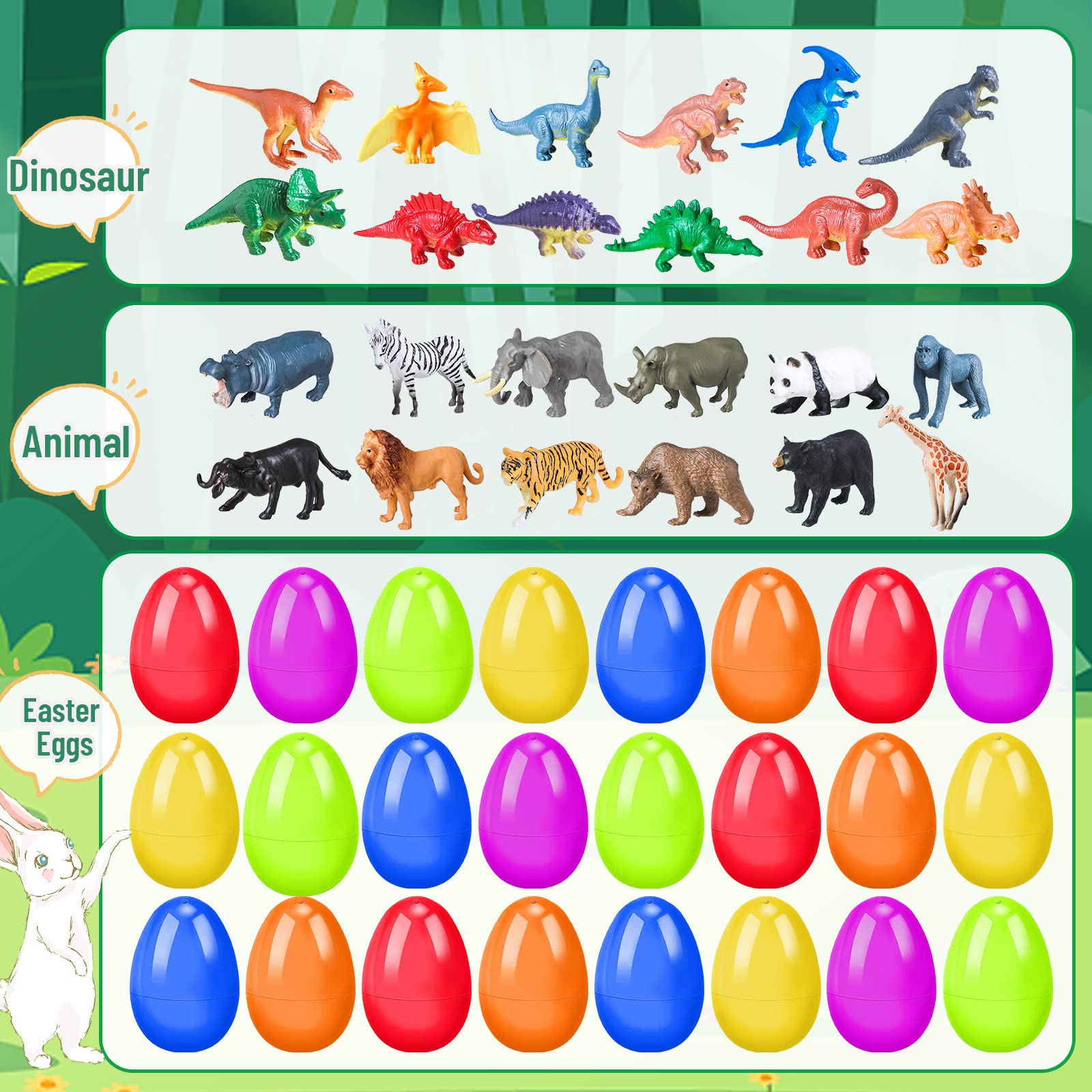 OCHIDO 24 Pack Prefilled Easter Egg Toy Easter Basket Essentials Boy Easter Basket Stuffers for Kids, Easter Egg Hunt Game