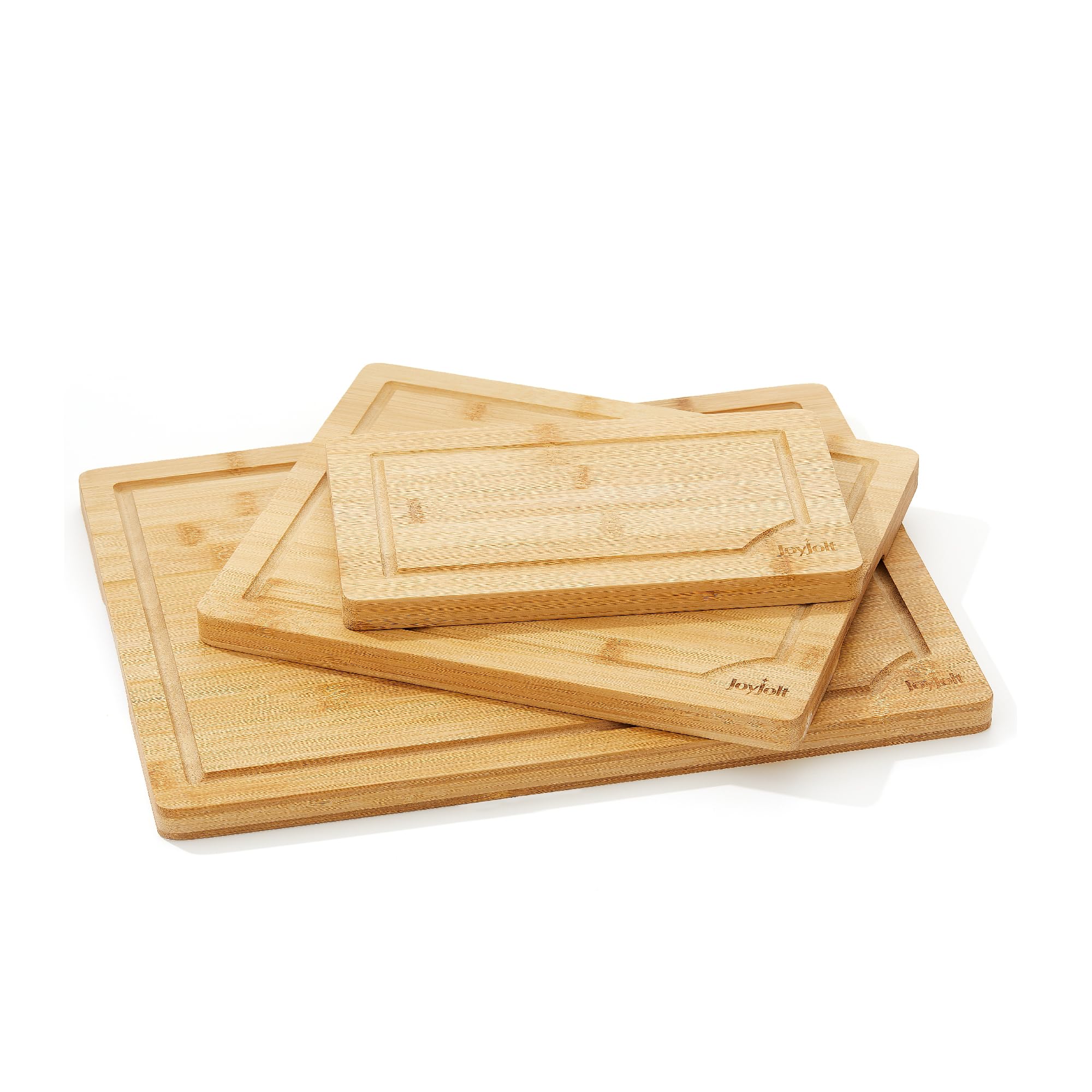 JoyJolt Bamboo Cutting Boards - Large & Small Wooden Boards; Serving Cheese, Bread or Chopping Boards. Non-Slip