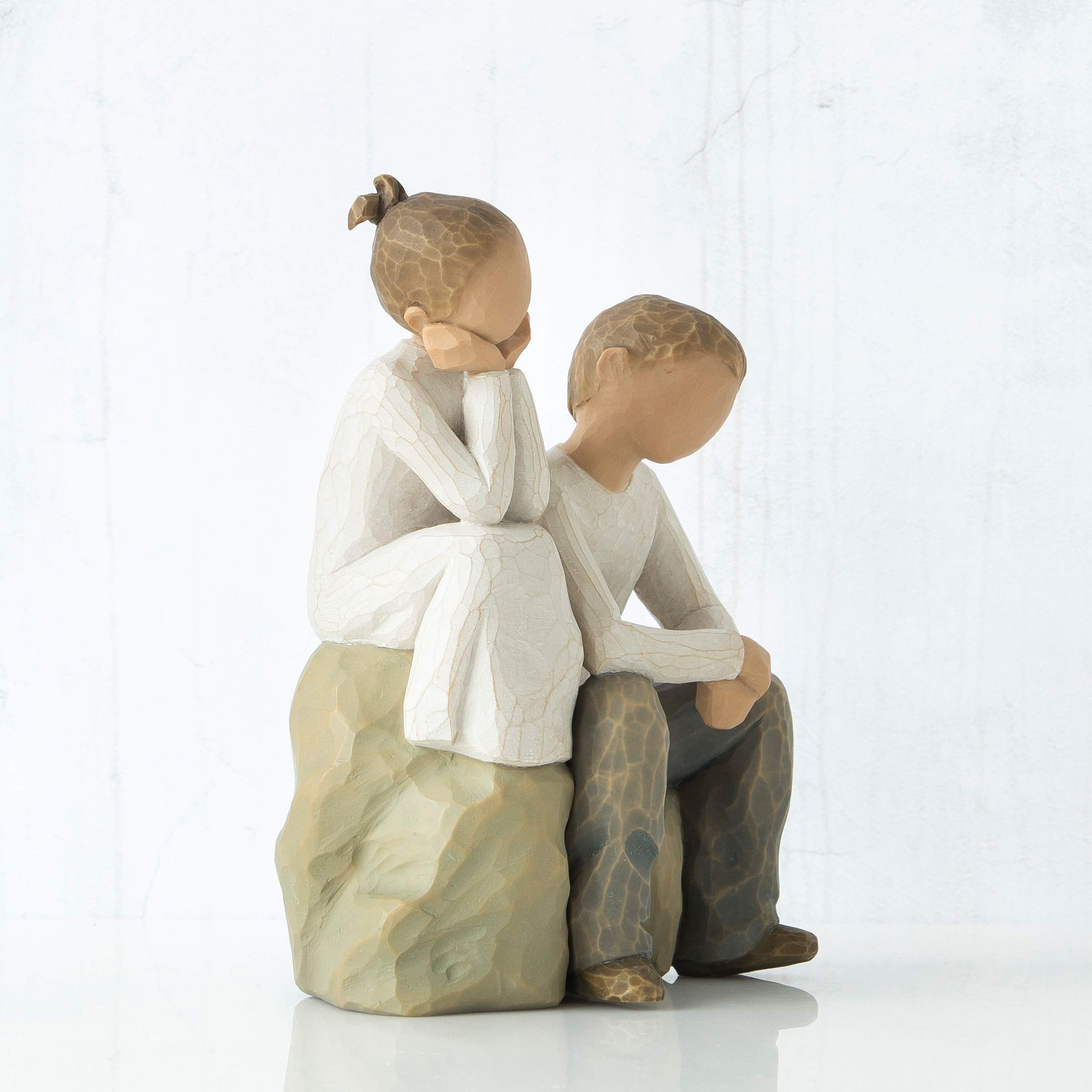 Willow Tree Brother and Sister, by My Side, A Gift to Reflect Friendship Between Siblings, Sculpted Hand-Painted Figure