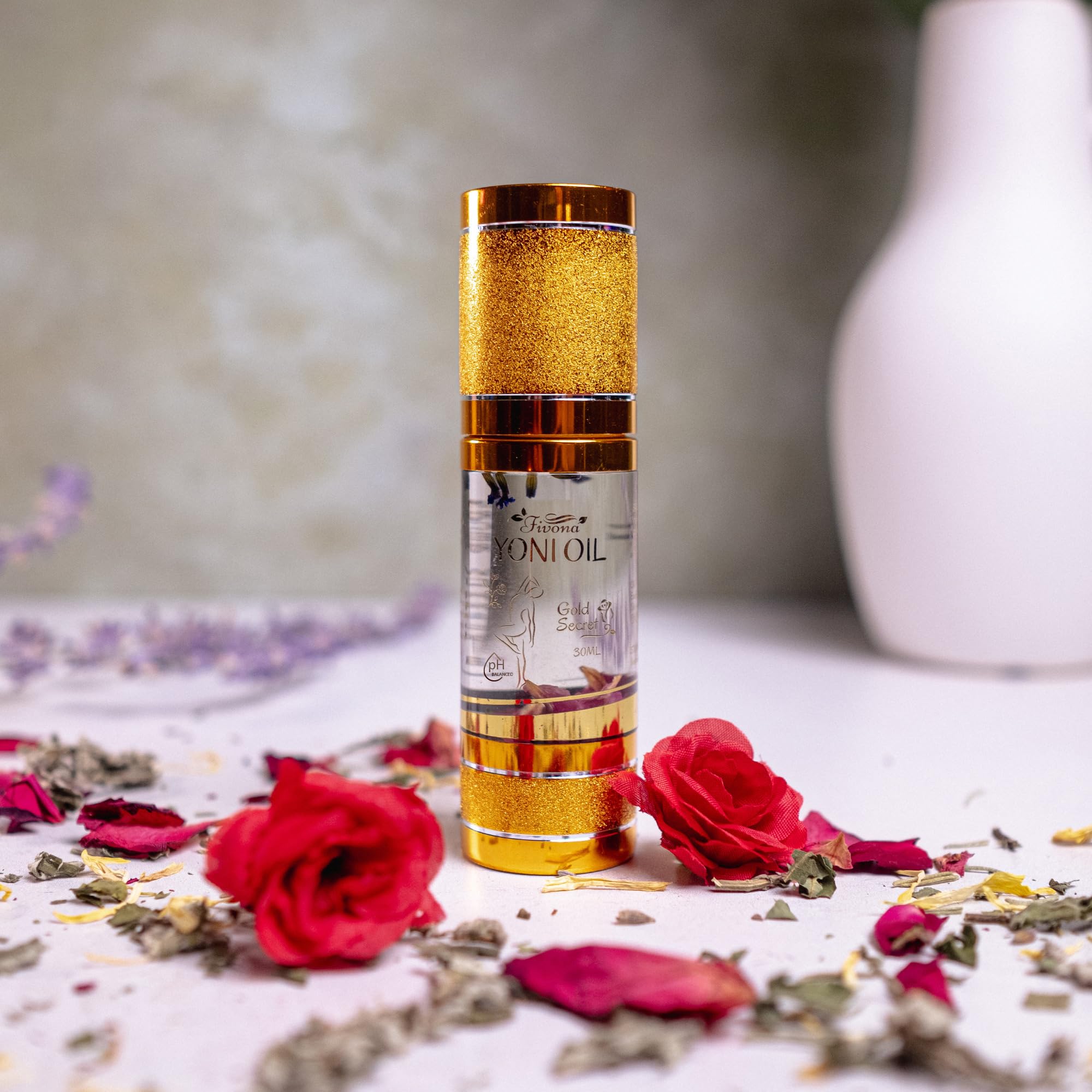 Fivona Yoni Oil Gold Secret for Soothing Feminine Care - Natural Blend of Essential Oils - Moisturizing Herbal Oil Blend for After Wash Care