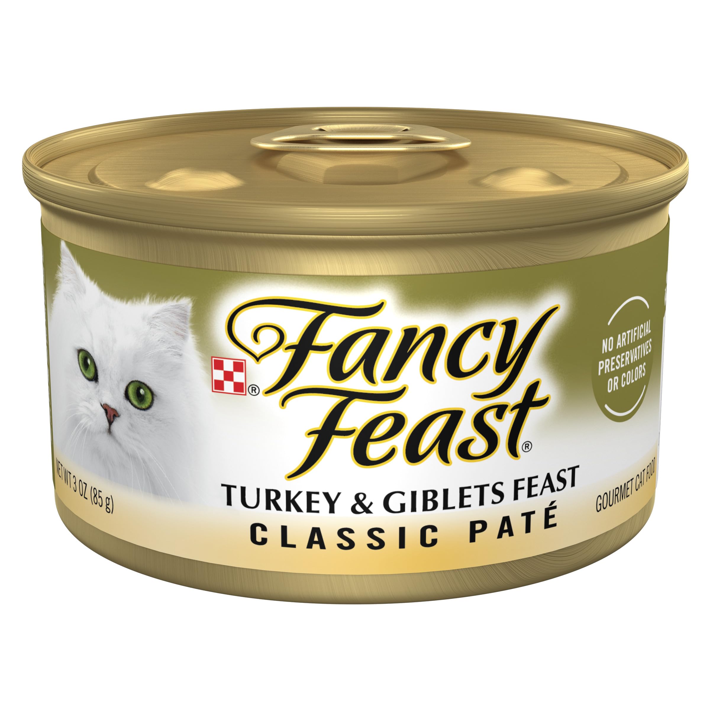 Purina Fancy Feast Pate Turkey and Giblets Feast Classic Grain Free Wet Cat Food Pate - (Pack of 24) 3 oz. Cans