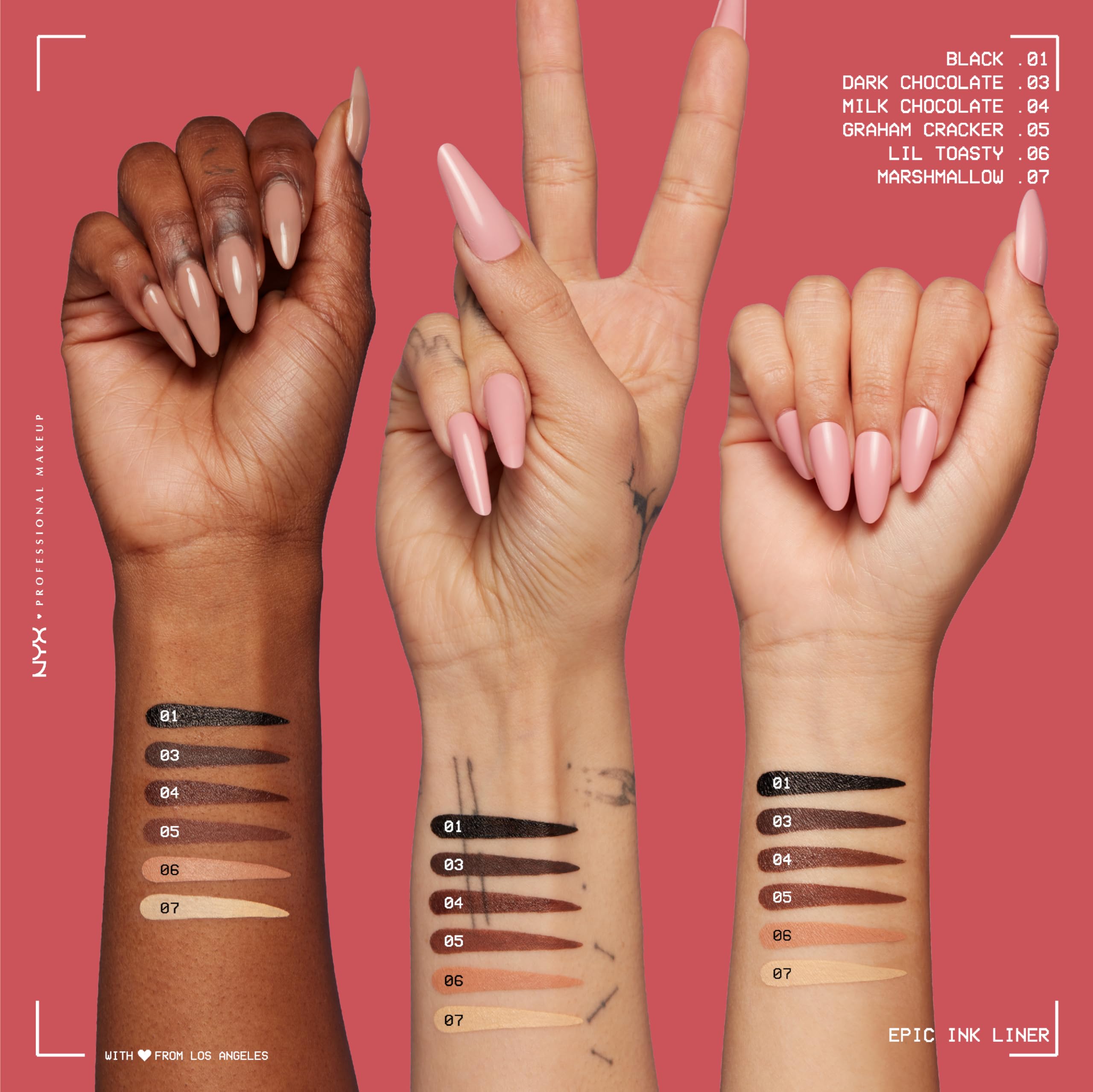 NYX PROFESSIONAL MAKEUP Epic Ink Liner, Waterproof Liquid Eyeliner with Vegan Formula - Dark Chocolate (Dark Brown Matte)