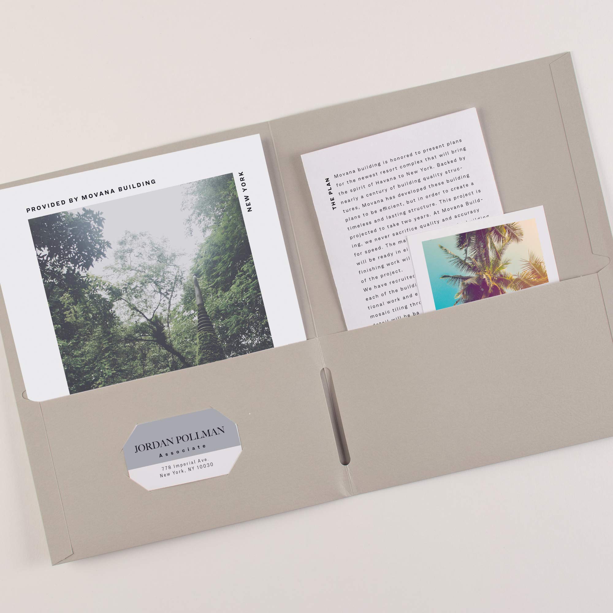 Avery Two Pocket Folders, Holds up to 40 Sheets, Business Card Slot, 25 Gray Folders (47990)