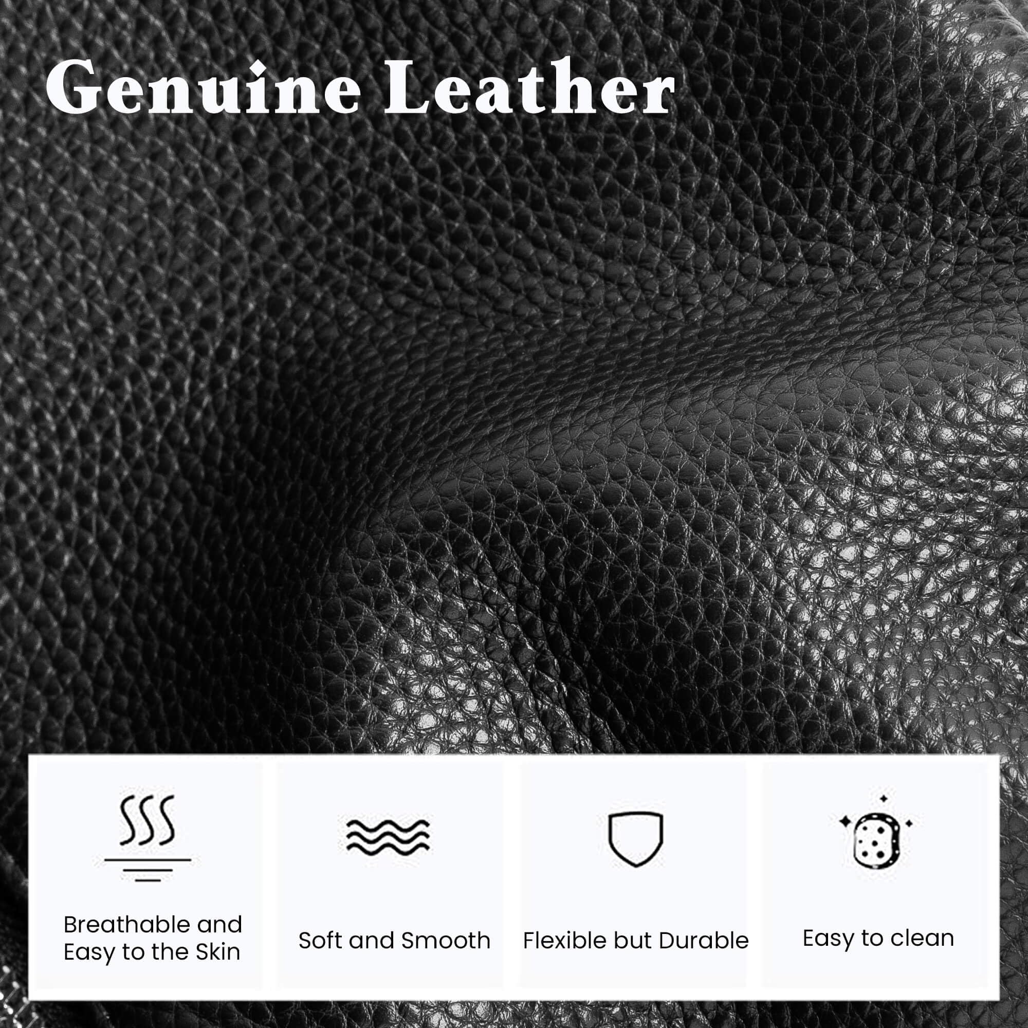 befen Black Genuine Leather Small Crossbody Hobo Purses for Women, Ladies Shoulder Bags Handbags with 2 Shoulder Straps