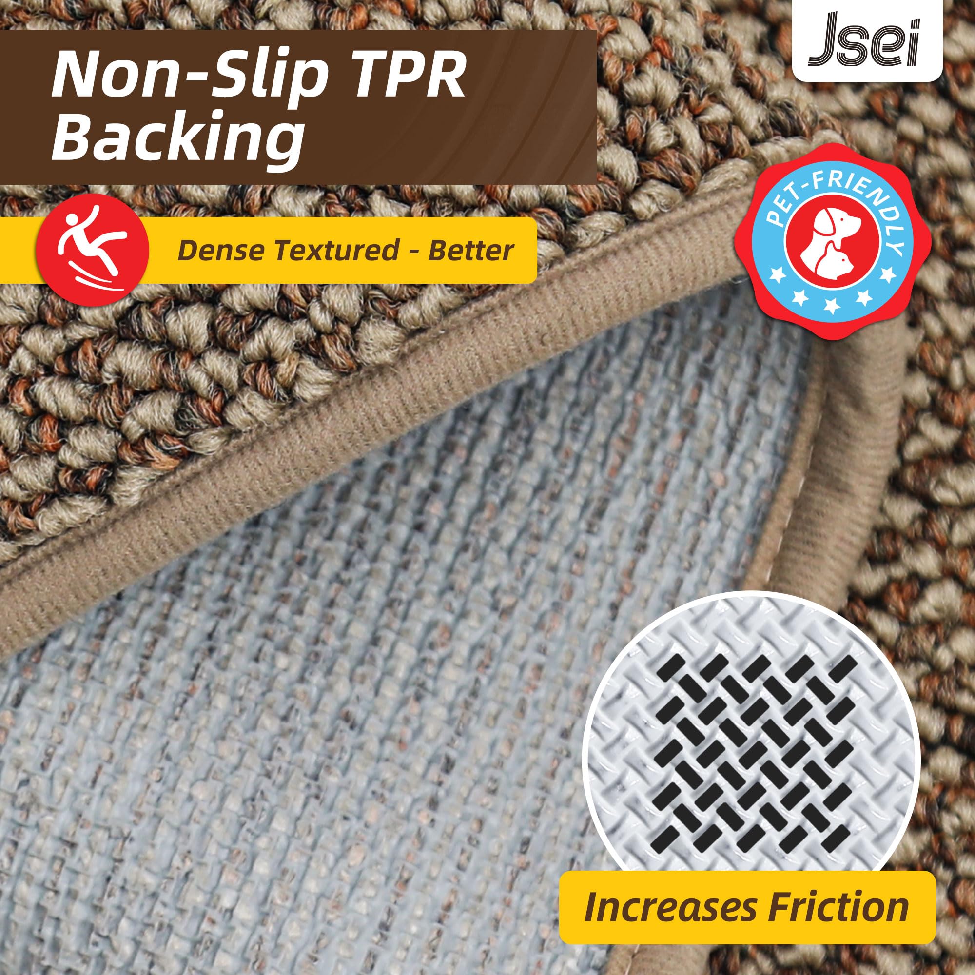 JSEI Dirt Trapper Door Mat 24"x36" Non-Slip Washable Entrance Mat, Dog Doormats, Absorbent & Fade-Resistant Floor Mats, Low Profile Welcome Mats for Entryway, Front Door, and Inside Entrance, Beige
