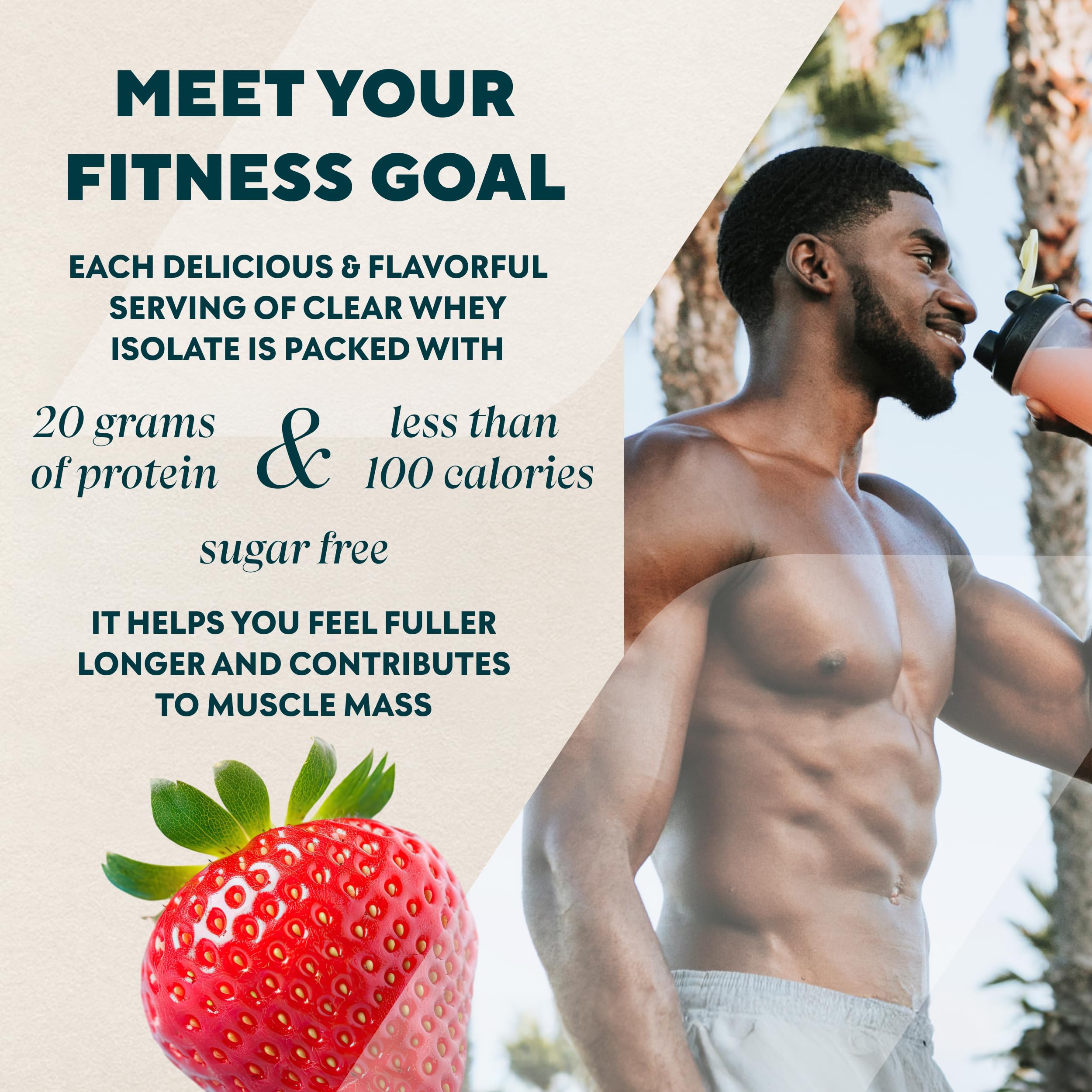 Myprotein Clear Whey Isolate Protein Powder, 1.1 Lb (20 Servings) Strawberry, 20g Protein per Serving, Naturally Flavored Drink Mix