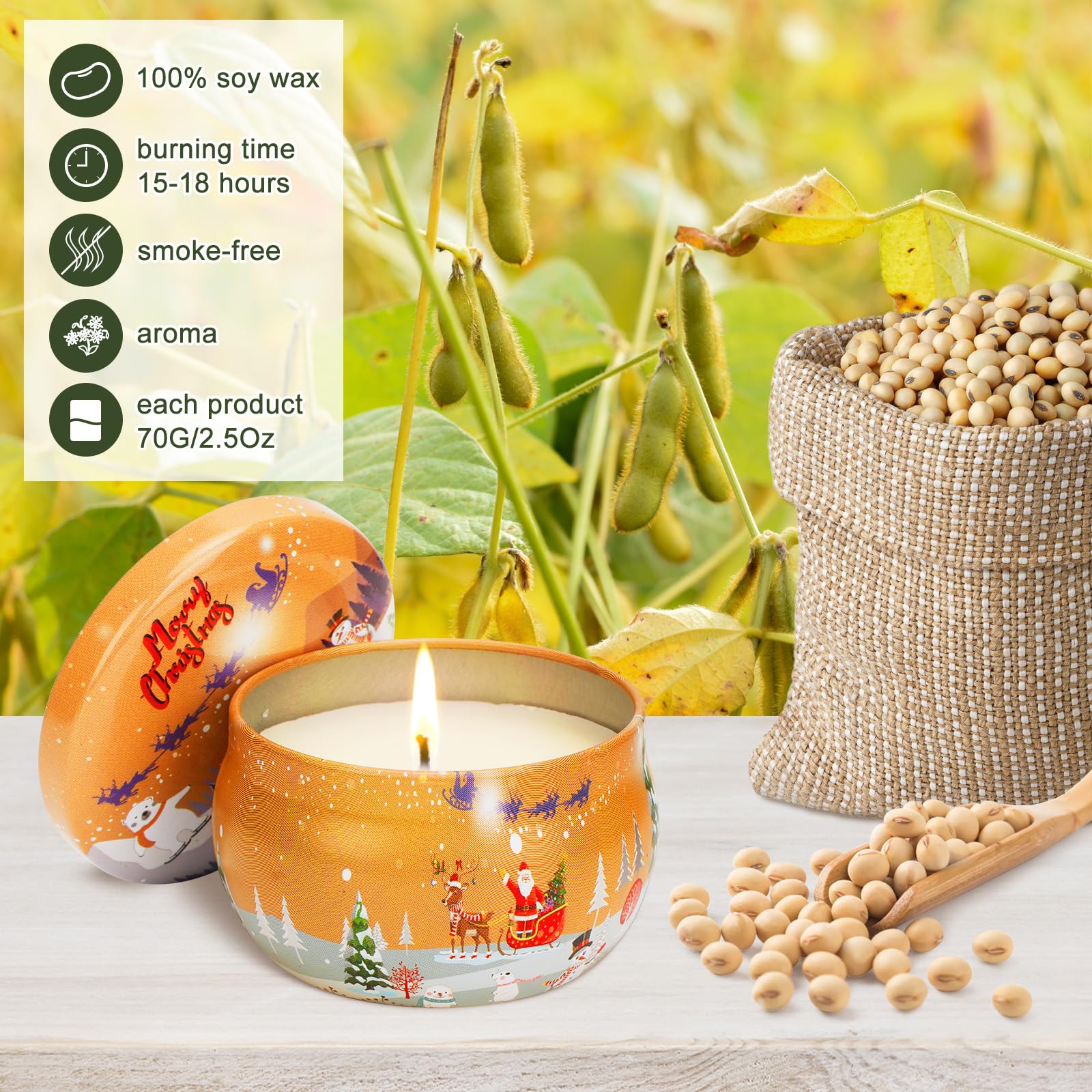 12 PCS Christmas Candles Scented Candles for Home 2.5oz Aromatherapy Candle Gift Set for Women Candles for Home Scented for Her Scented Candles for Christmas,Birthday, Thanksgiving, Mother's Day