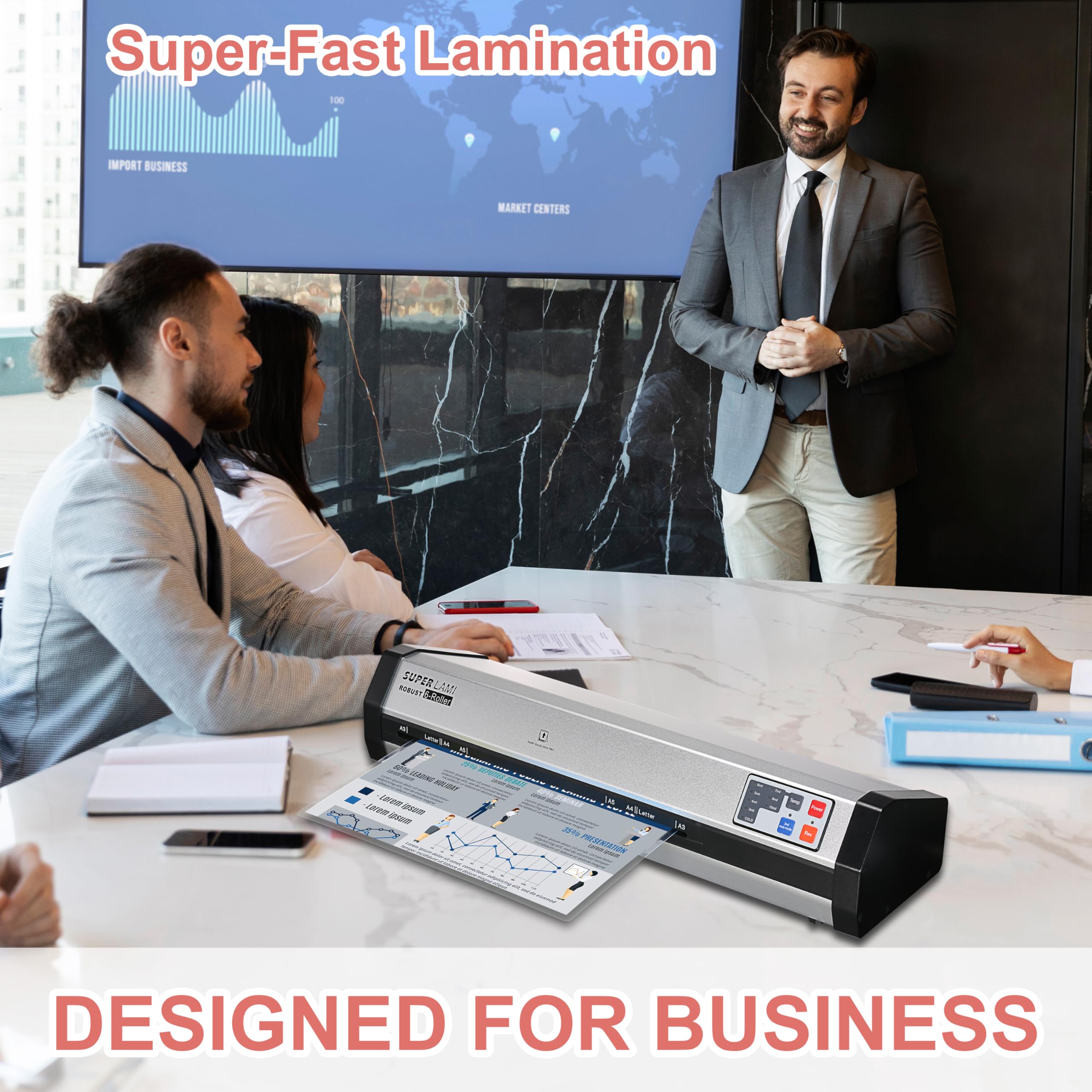 SINCHI Commercial Laminator Machine – Ultra-Fast 2-Min Warm-Up, Premium Aluminum Housing, 81 in/Min Speed, 13-Inch 6-Roller Design, Ideal for Schools, Busy Offices, and Print Shops
