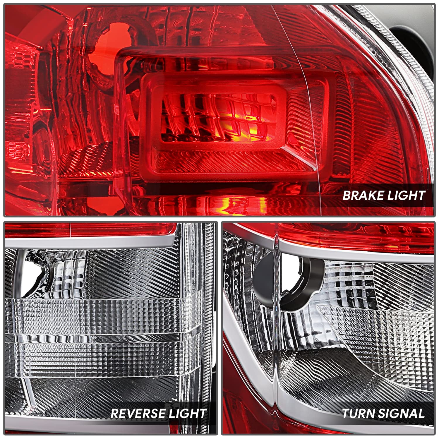 DNA MOTORING Left OE Style Tail Light Compatible with 14-16 Subaru Forester, Red/Clear Lens, OEM-TL-002-L