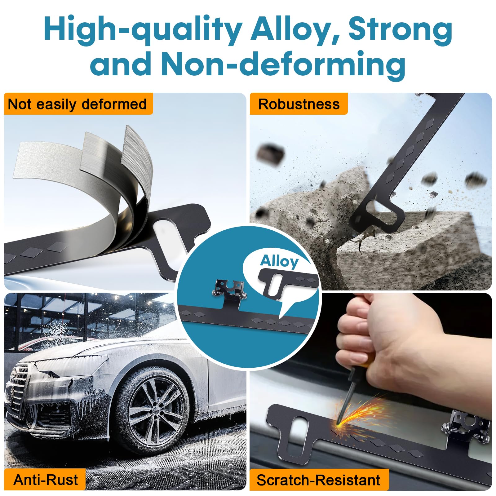 License Plate Bracket for Rear Camera: Universal Rear View Mirror Camera Mount for License Plate - Metal Rust-Proof Backup Camera Bracket for Carplay Android Auto Head Unit Dash Cam