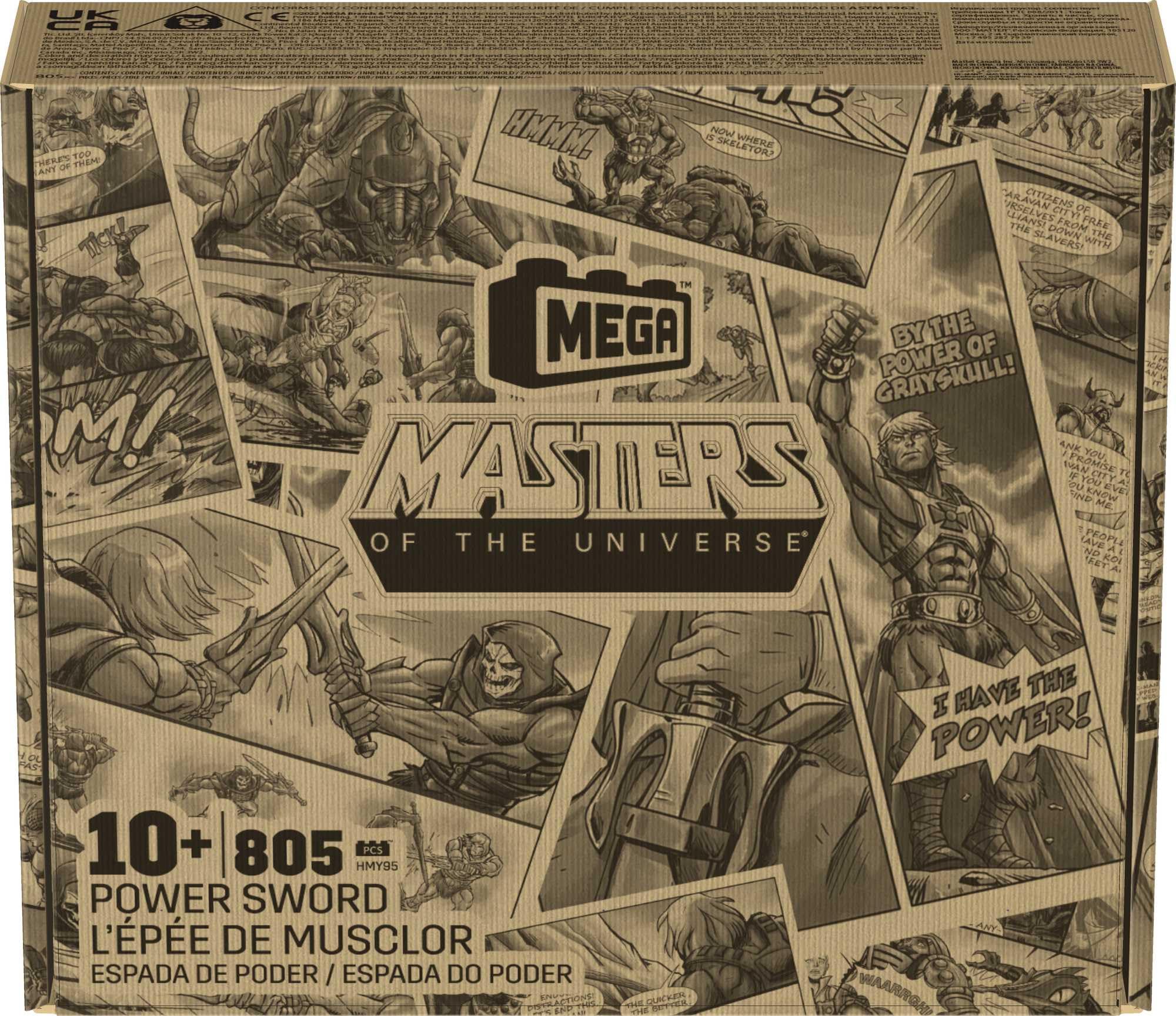 MEGA Masters of The Universe Building Toys Set, Power Sword with 805 Pieces, 30 Inches Tall, Includes Display Stand, Adult Collectible