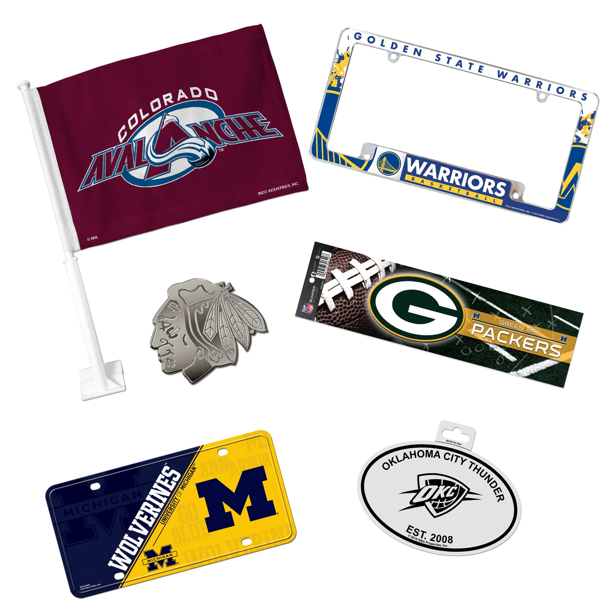 Rico Industries NFL Green Bay Packers 12" x 6" Silver Chrome Frame W' Decal Insert Car/Truck/SUV Auto Accessory