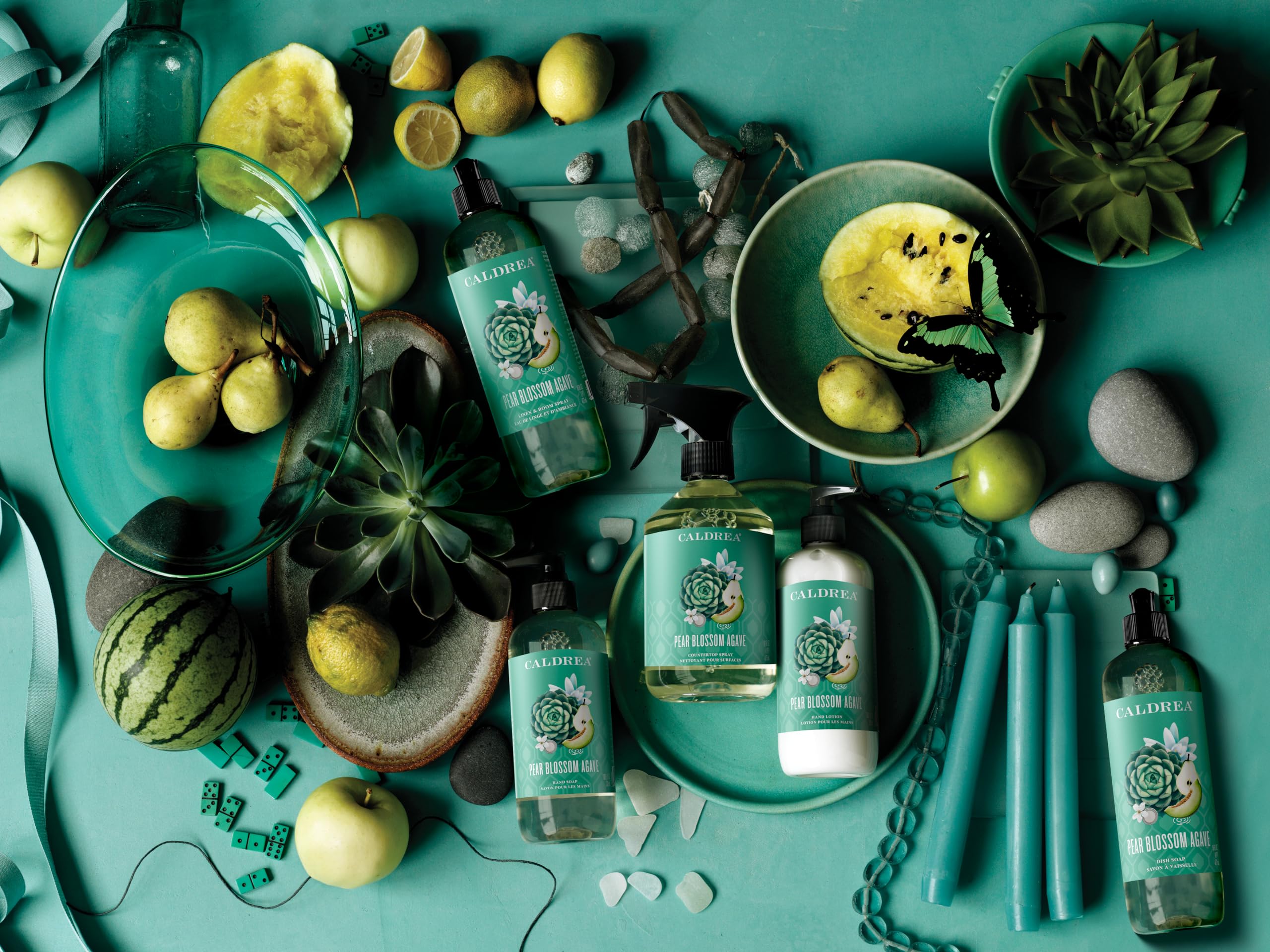 Caldrea Multi-surface CounterTop Spray Cleaner, Made With Vegetable Protein Extract, Pear Blossom Agave Scent, 16 Oz