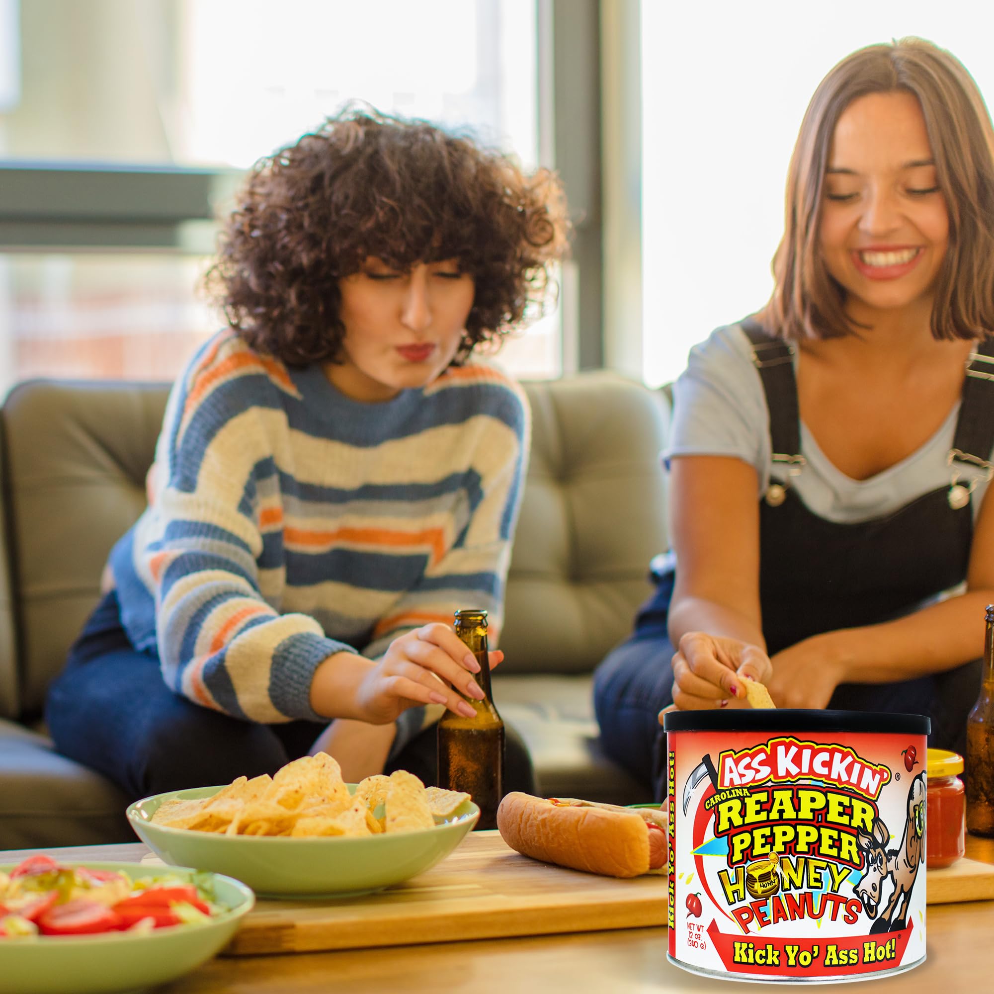 ASS KICKIN’ Carolina Reaper Spicy Hot Peanuts – 12oz - Ultimate Spicy Gourmet Gift Peanuts - Try if you dare!