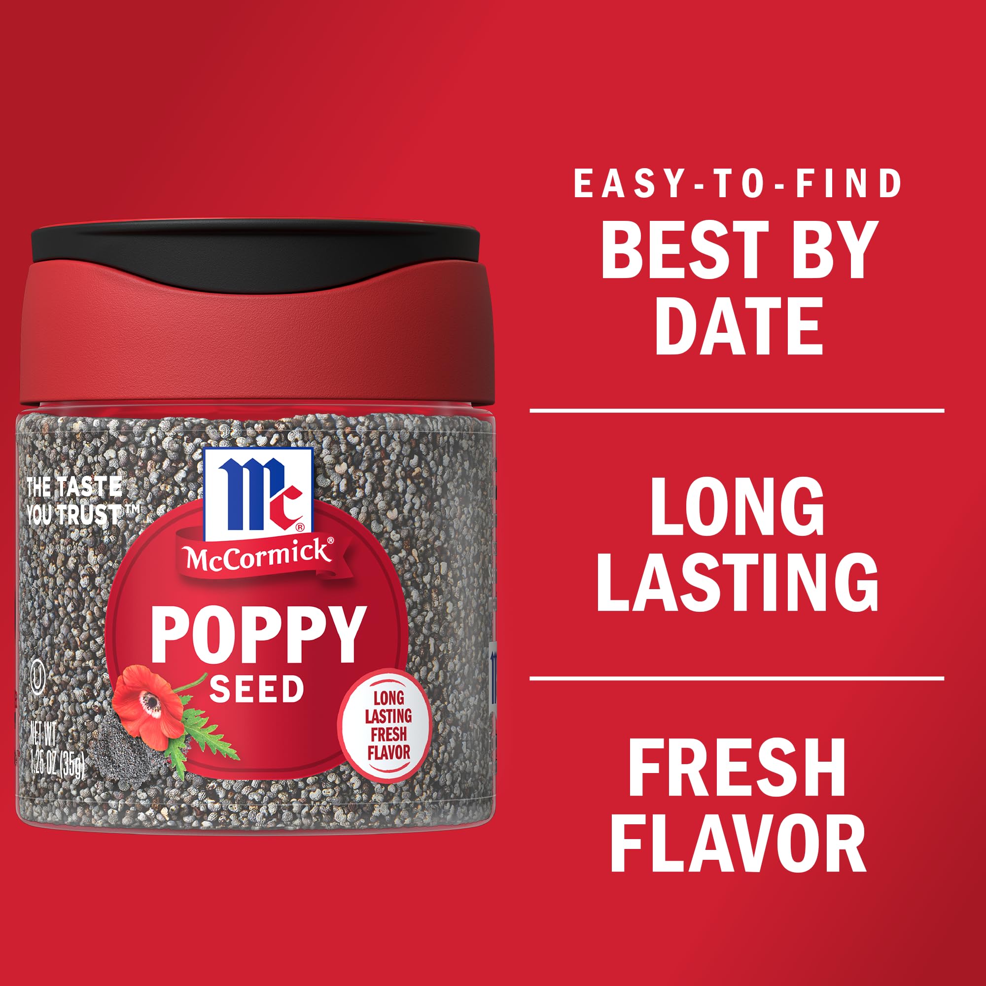 McCormick Poppy Seed, 1.25 oz (Pack of 6)