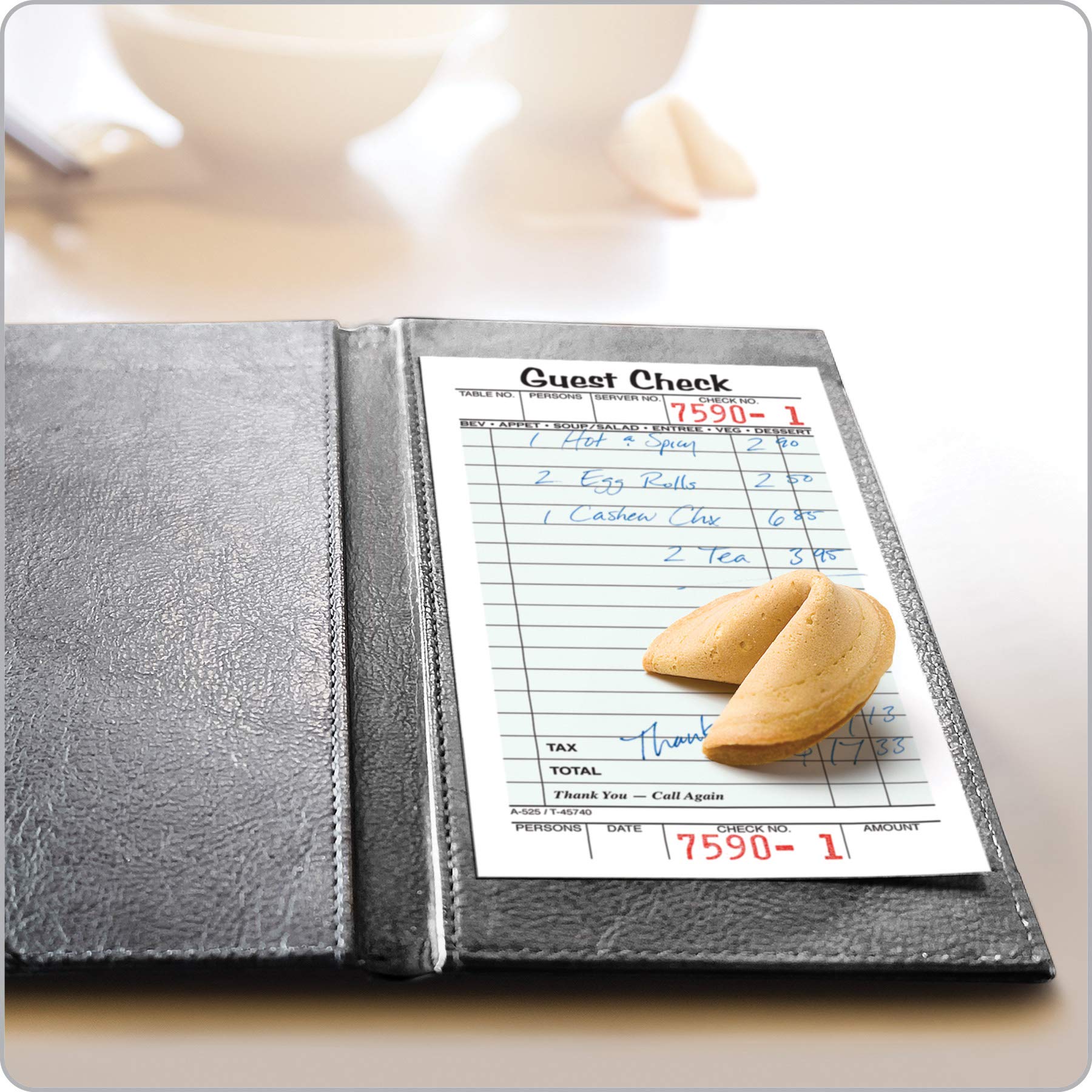 Adams Guest Check Pads, Single Part, Perforated, White, 3-2/5" x 6-3/4 ", 50 Sheets/Pad, 5 Pads/Pack (525SWMT)